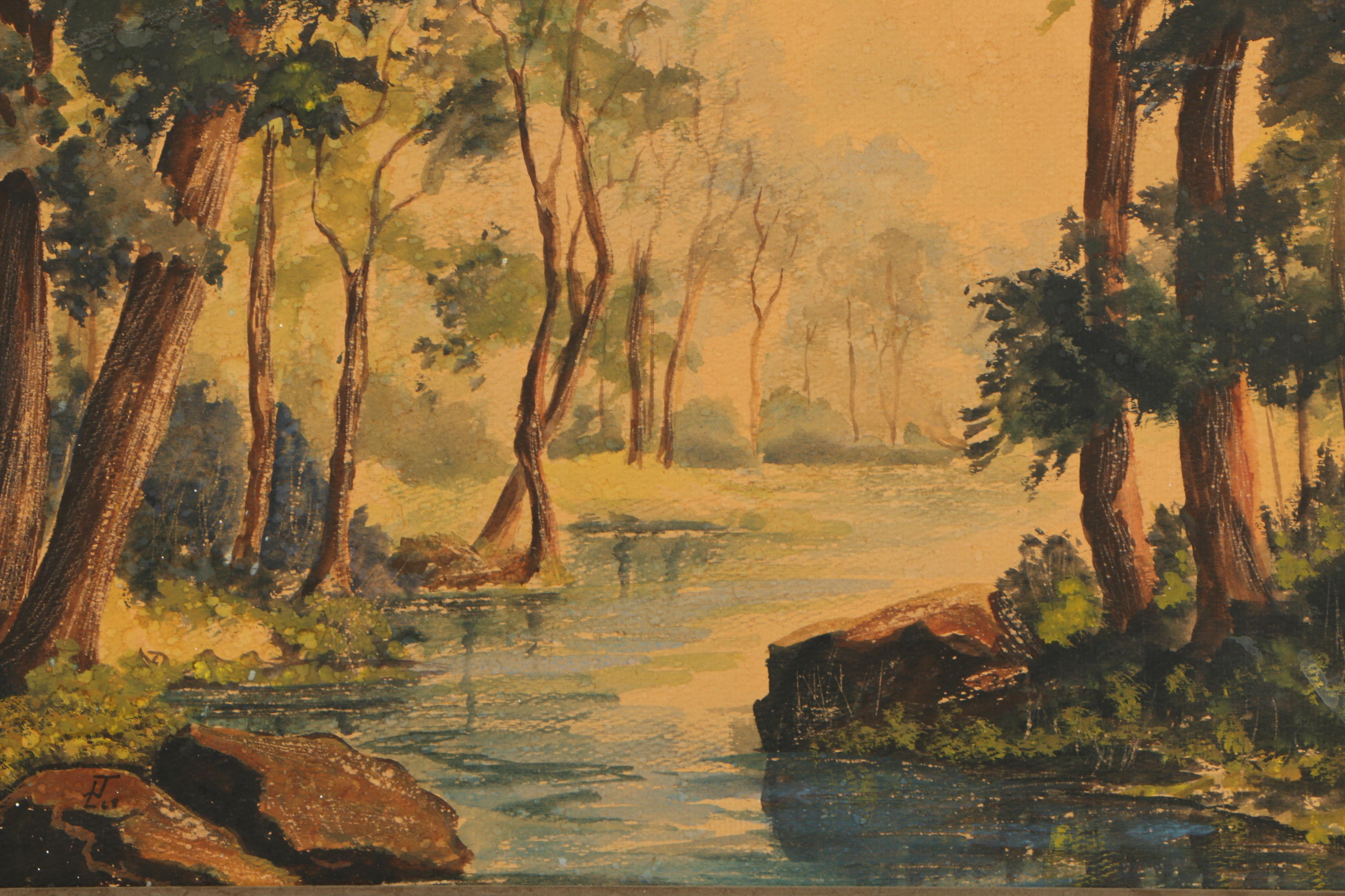 1968 Watercolor Landscape Painting