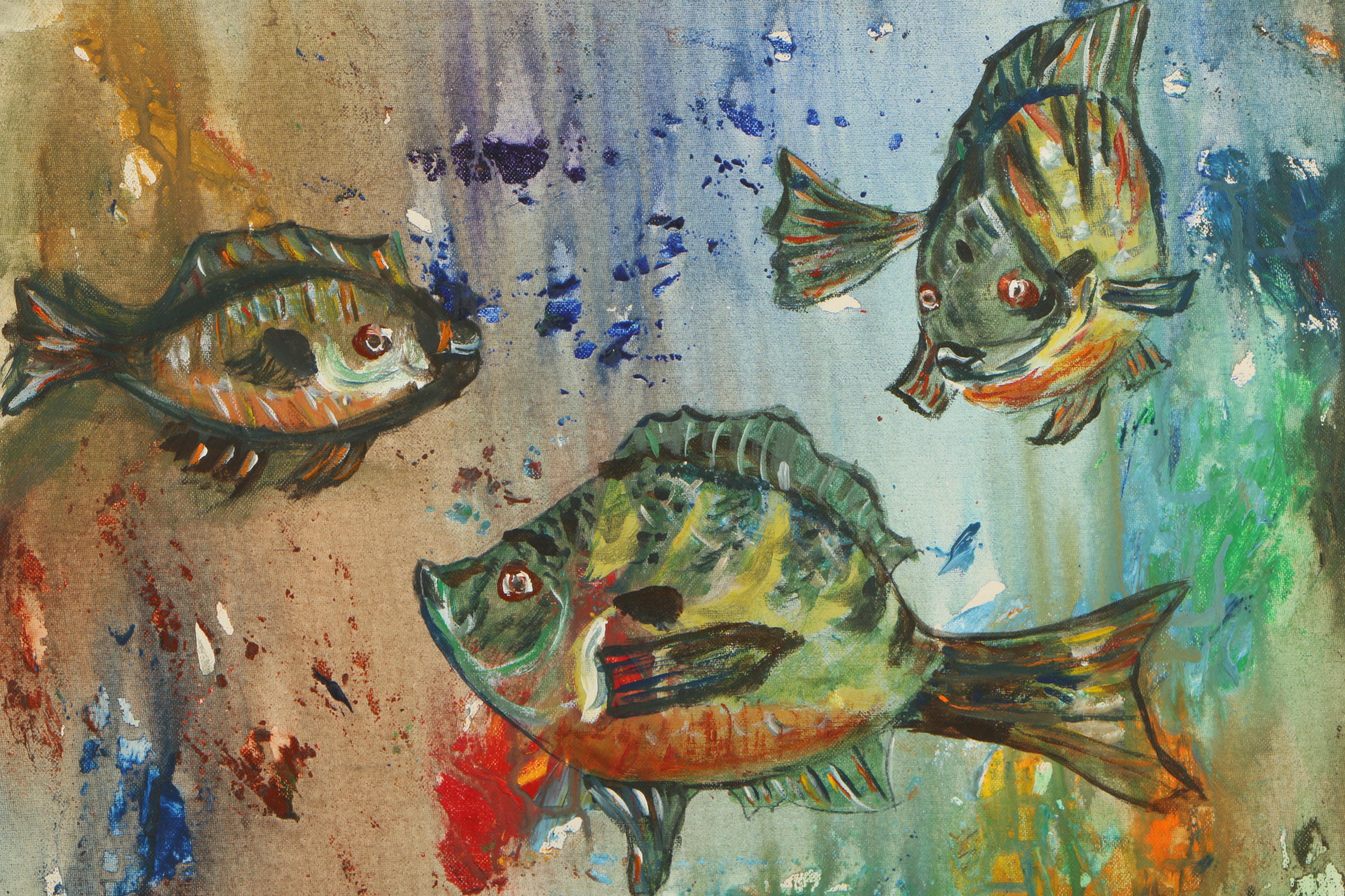 Flora N. Eastwood Mid to Late 20th Century Oil Painting "Sea Fantasy"