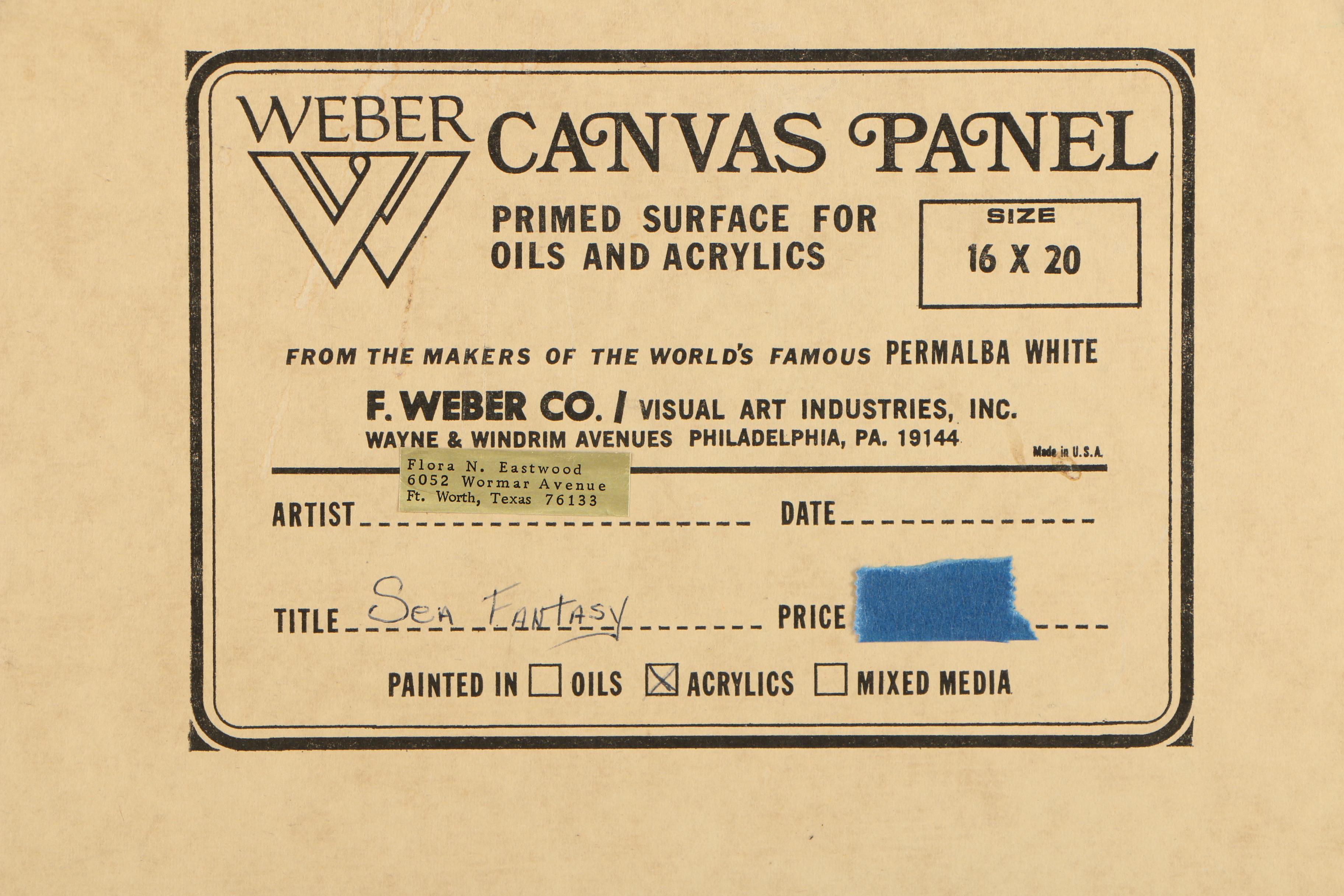 Flora N. Eastwood Mid to Late 20th Century Oil Painting "Sea Fantasy"