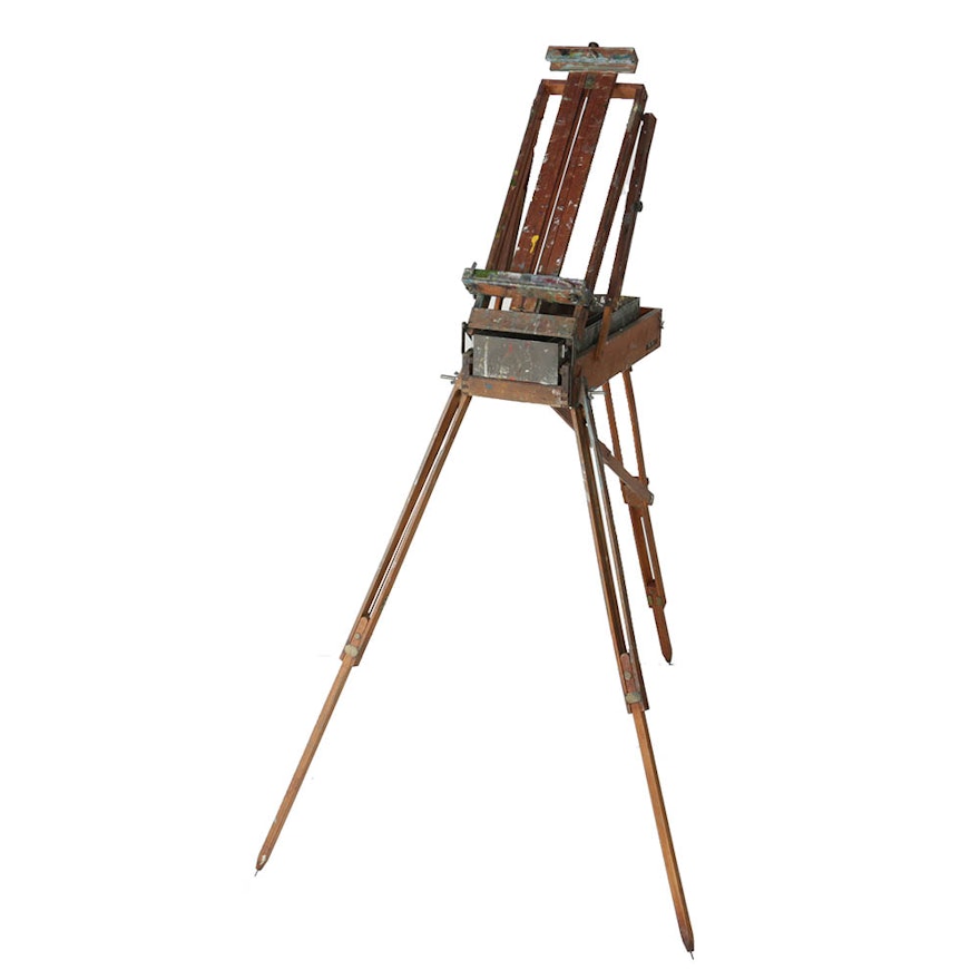 Vintage Wooden Foldable Portable Easel