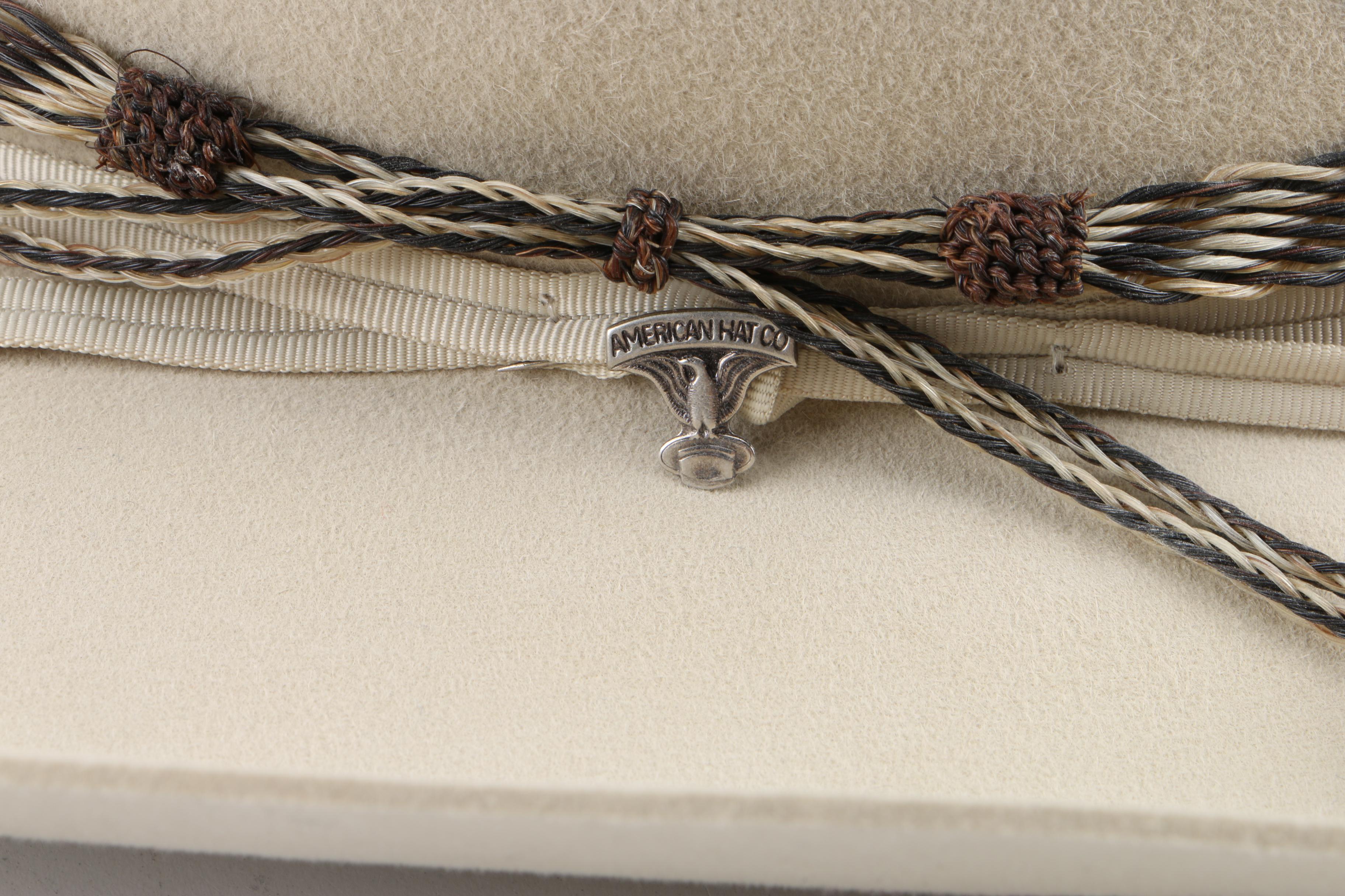 Men's American Hat Co. Cream 10X Beaver Felt Western Hat with Selection of Bands