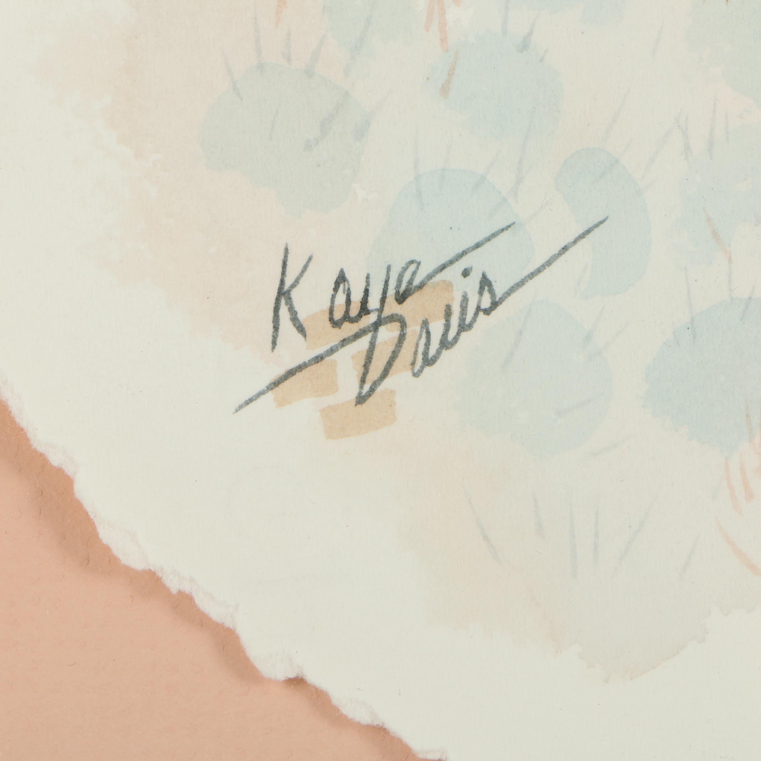 Circa 2000 Watercolor Painting of Cacti