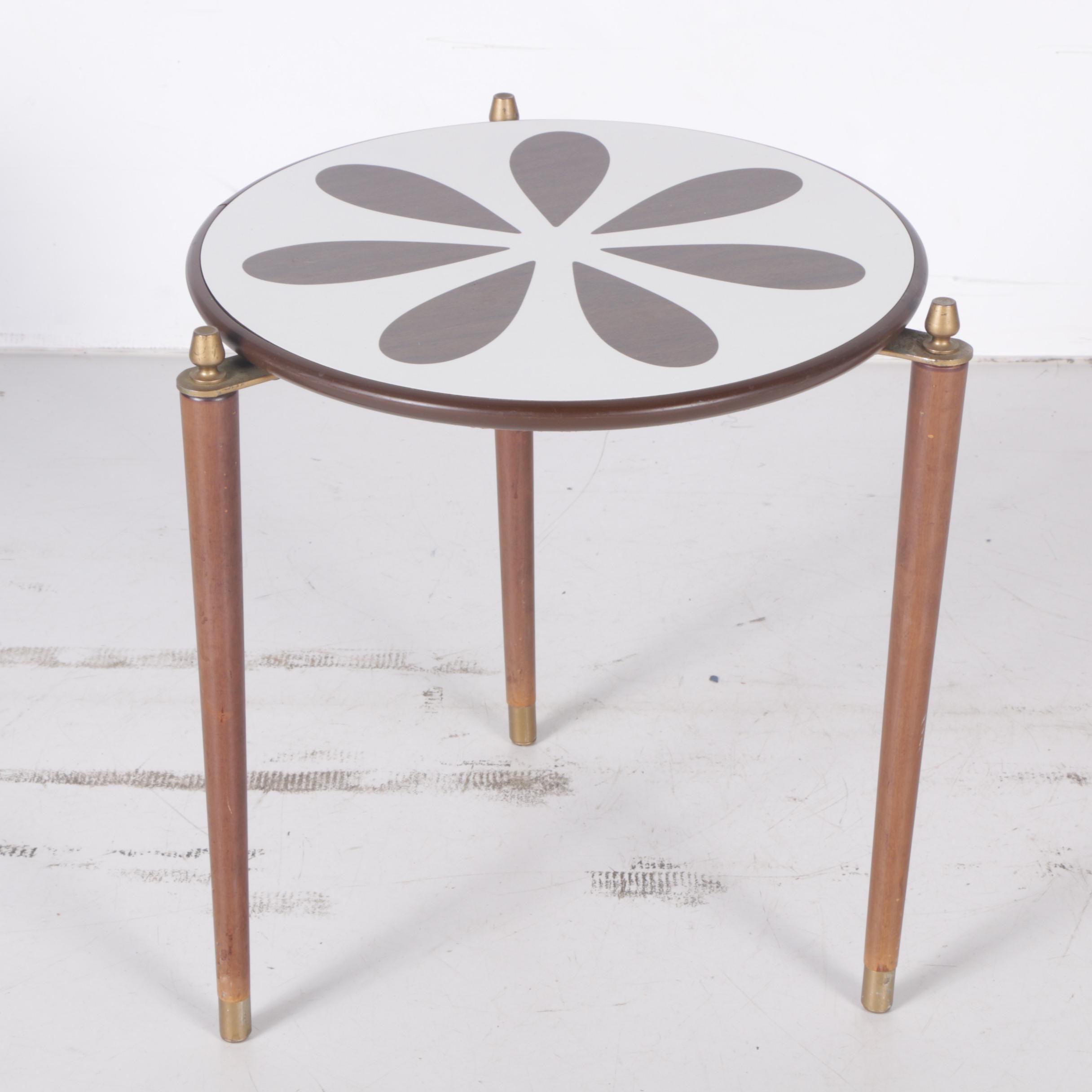 Mid Century Modern Flower Top Stacking Tables