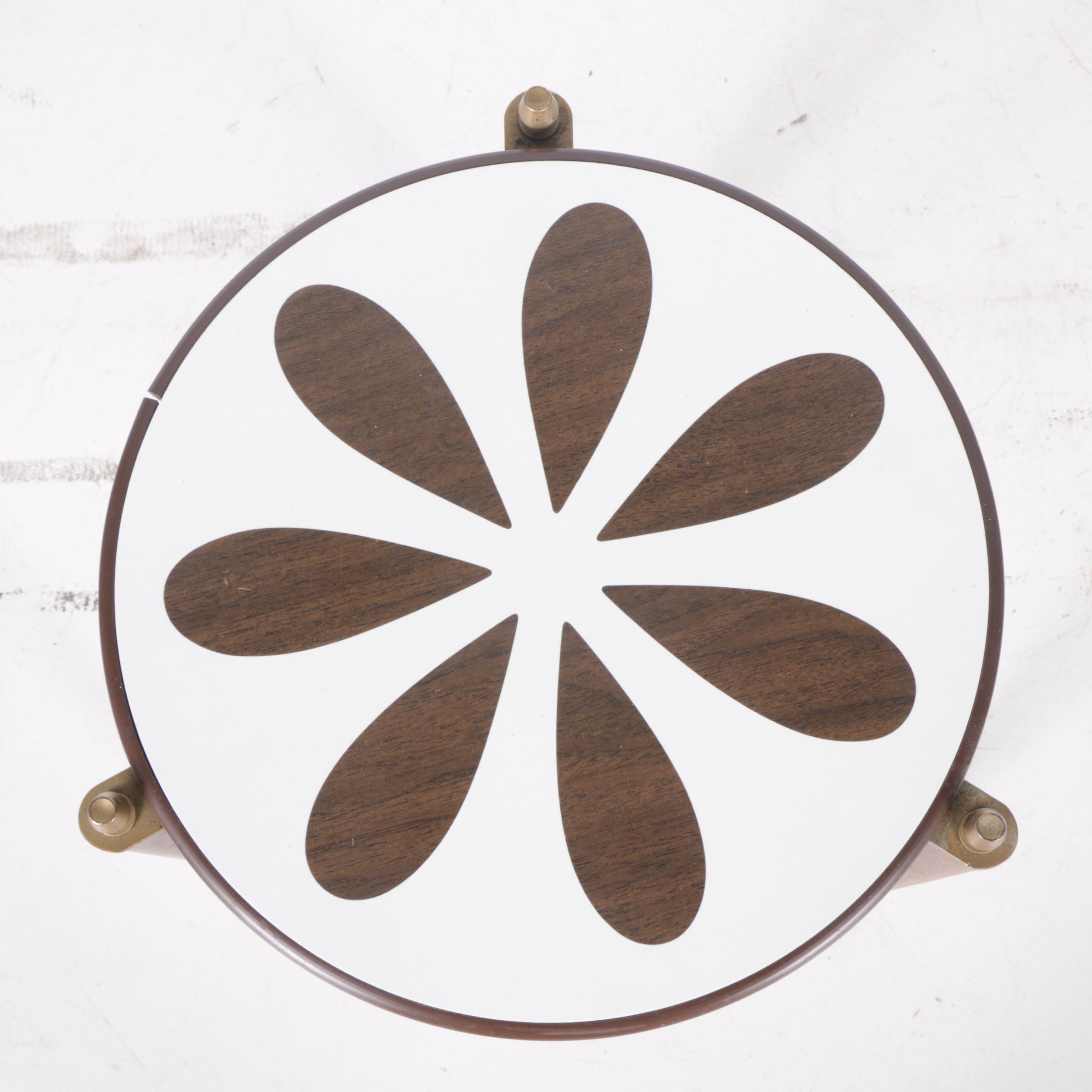 Mid Century Modern Flower Top Stacking Tables