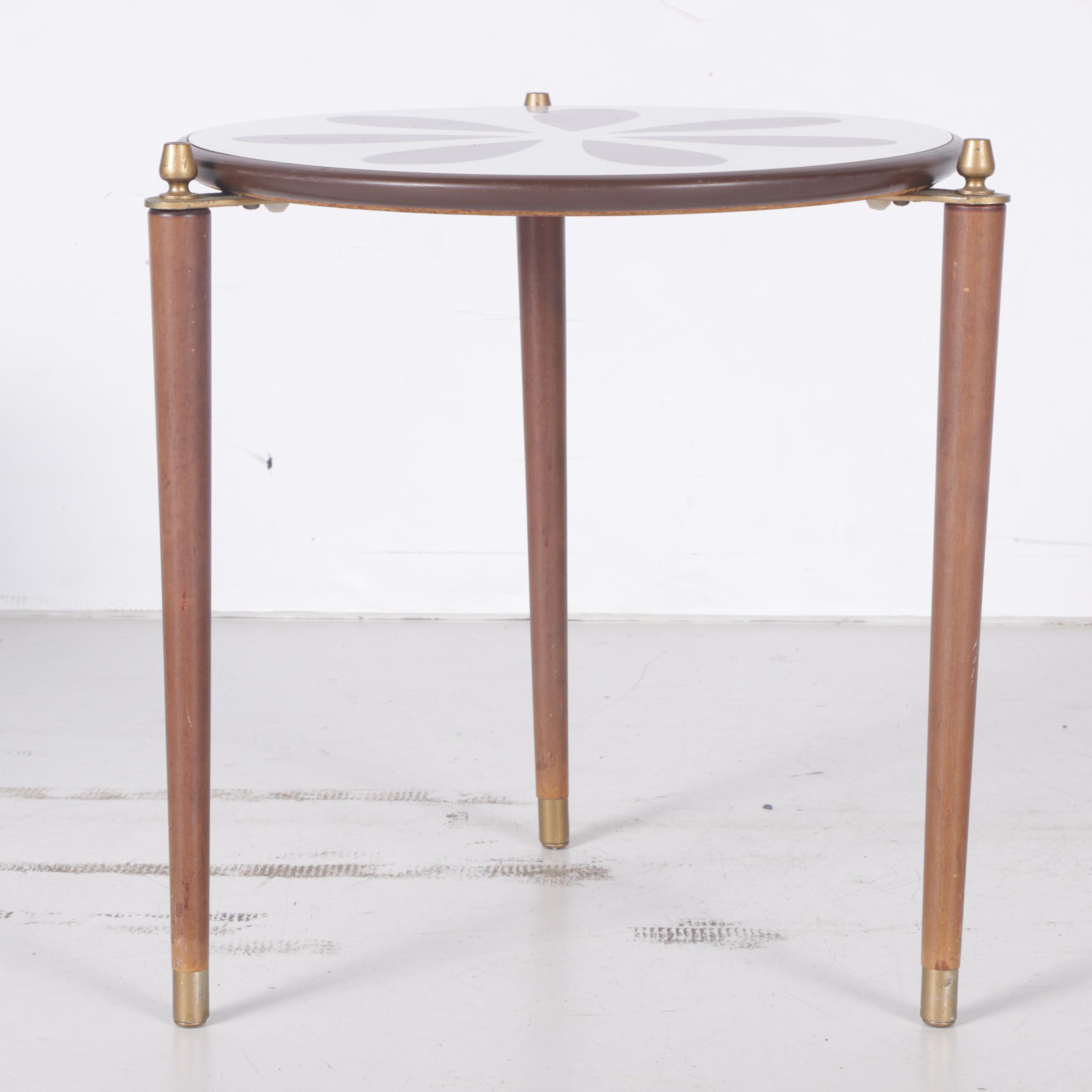 Mid Century Modern Flower Top Stacking Tables