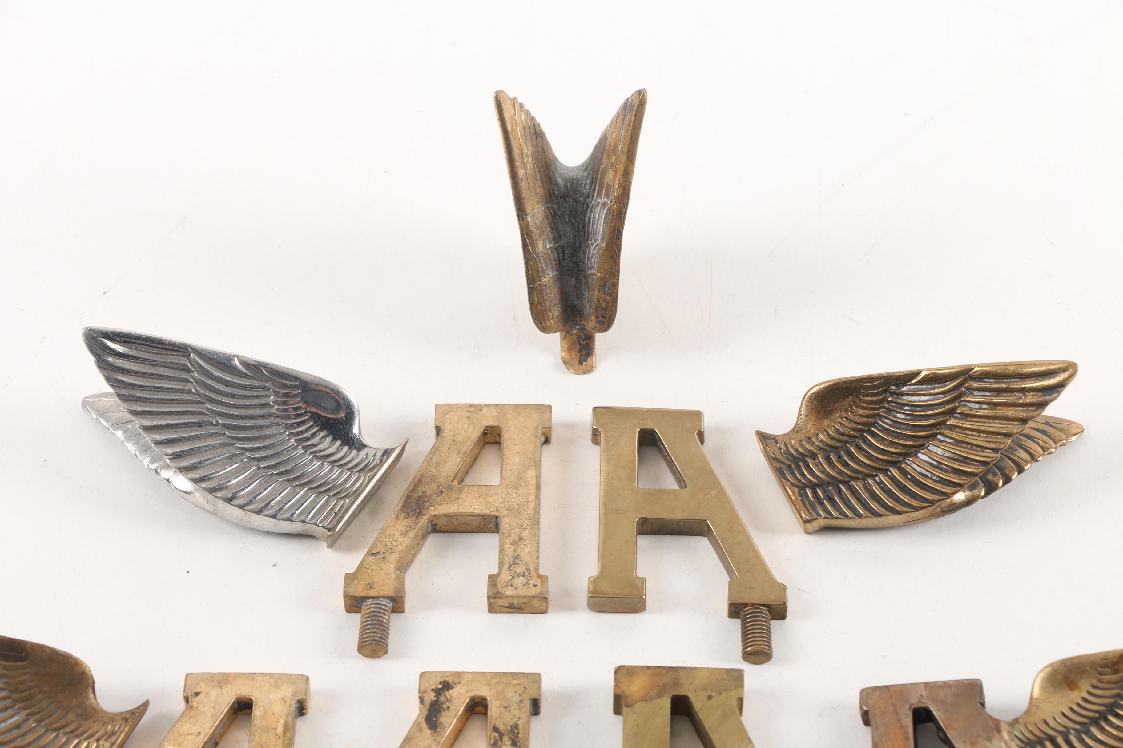 Metal Wing and "A" Ornaments