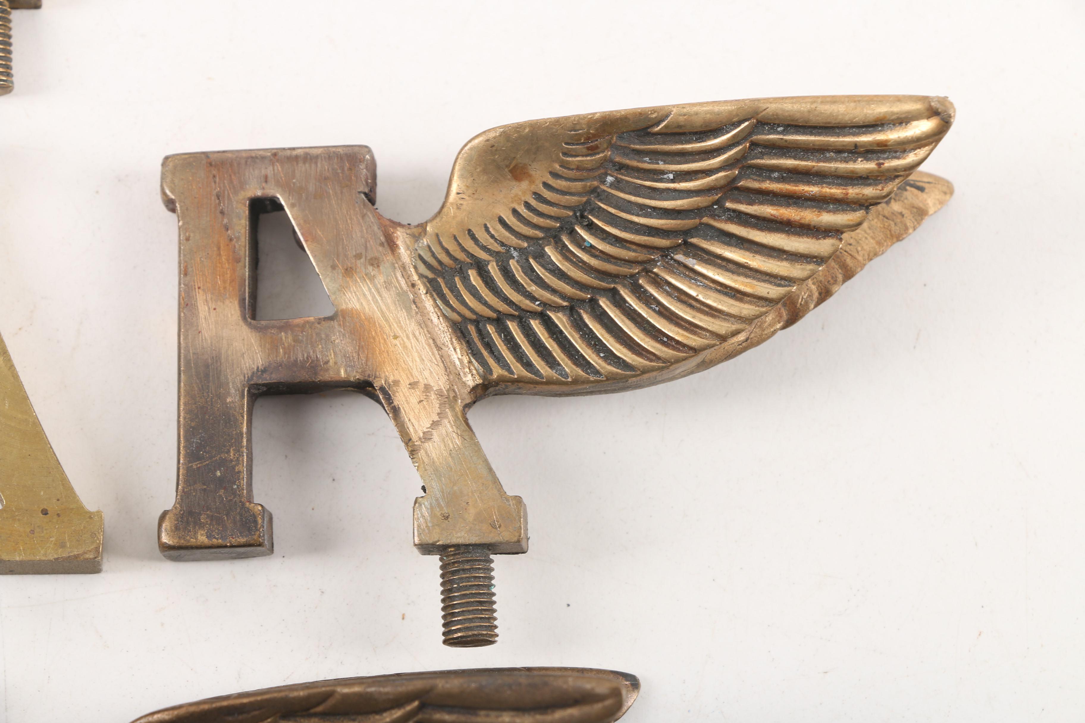 Metal Wing and "A" Ornaments