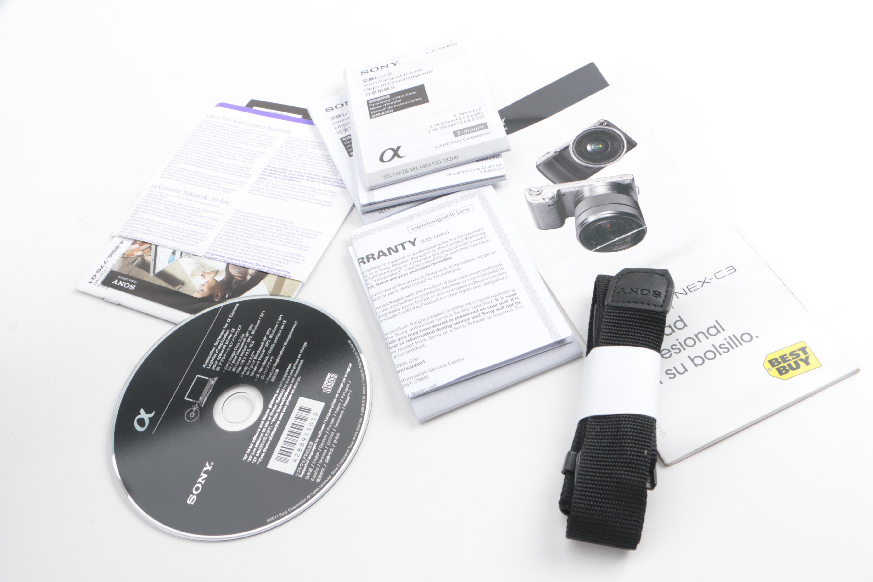 Sony NEX-5N HD AVCHD Digital Camera, Lenses and Case