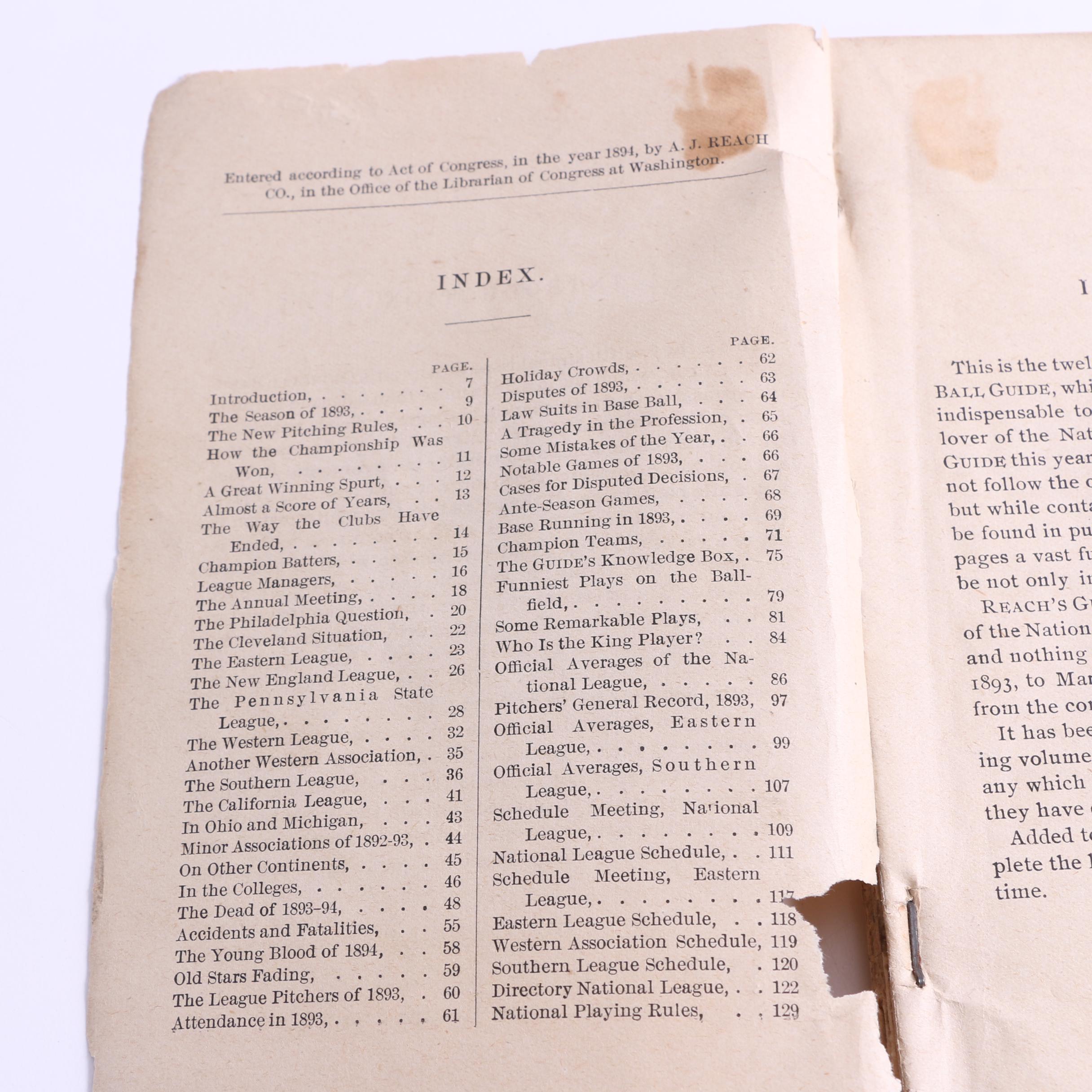 "Reach's Official Base Ball Guide for 1894"