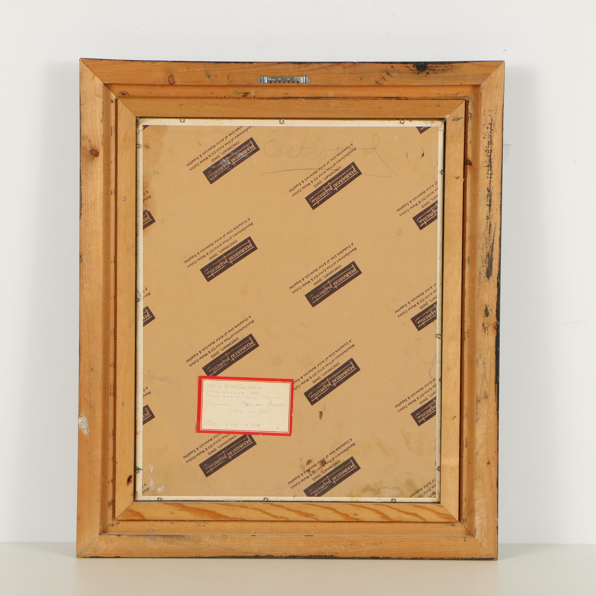 W. Ruth Eastwood Mid 20th Century Oil Painting "Magnolia"