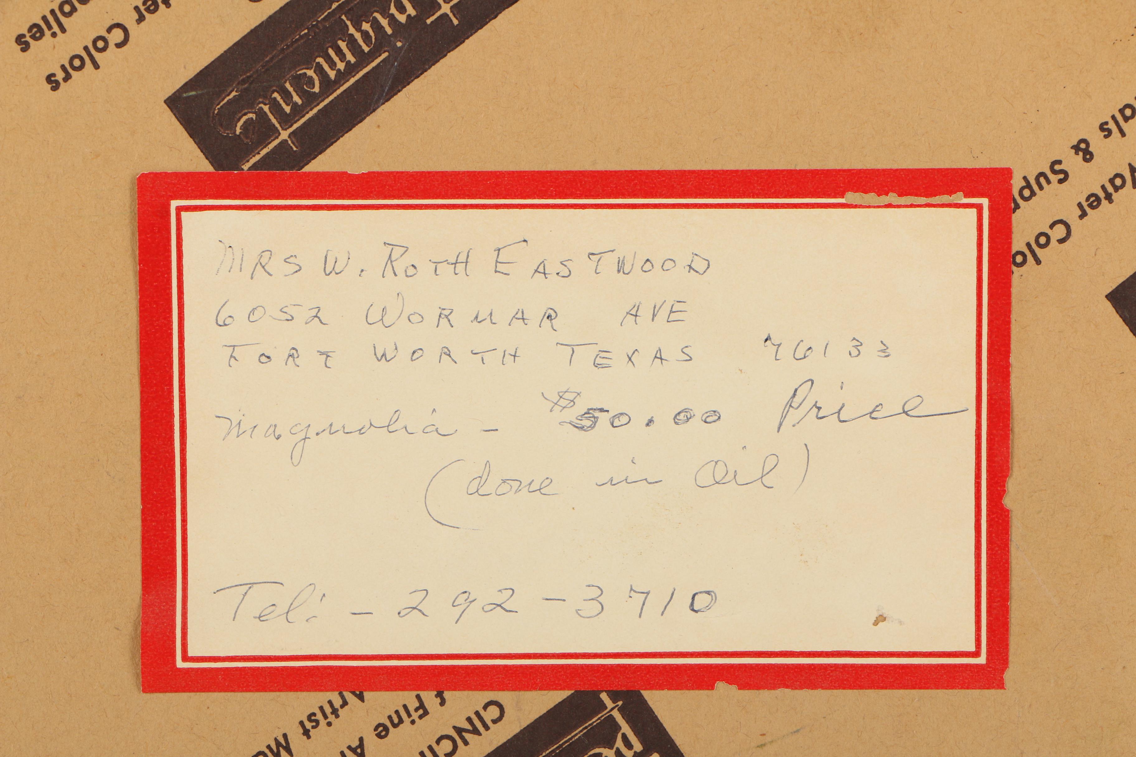 W. Ruth Eastwood Mid 20th Century Oil Painting "Magnolia"