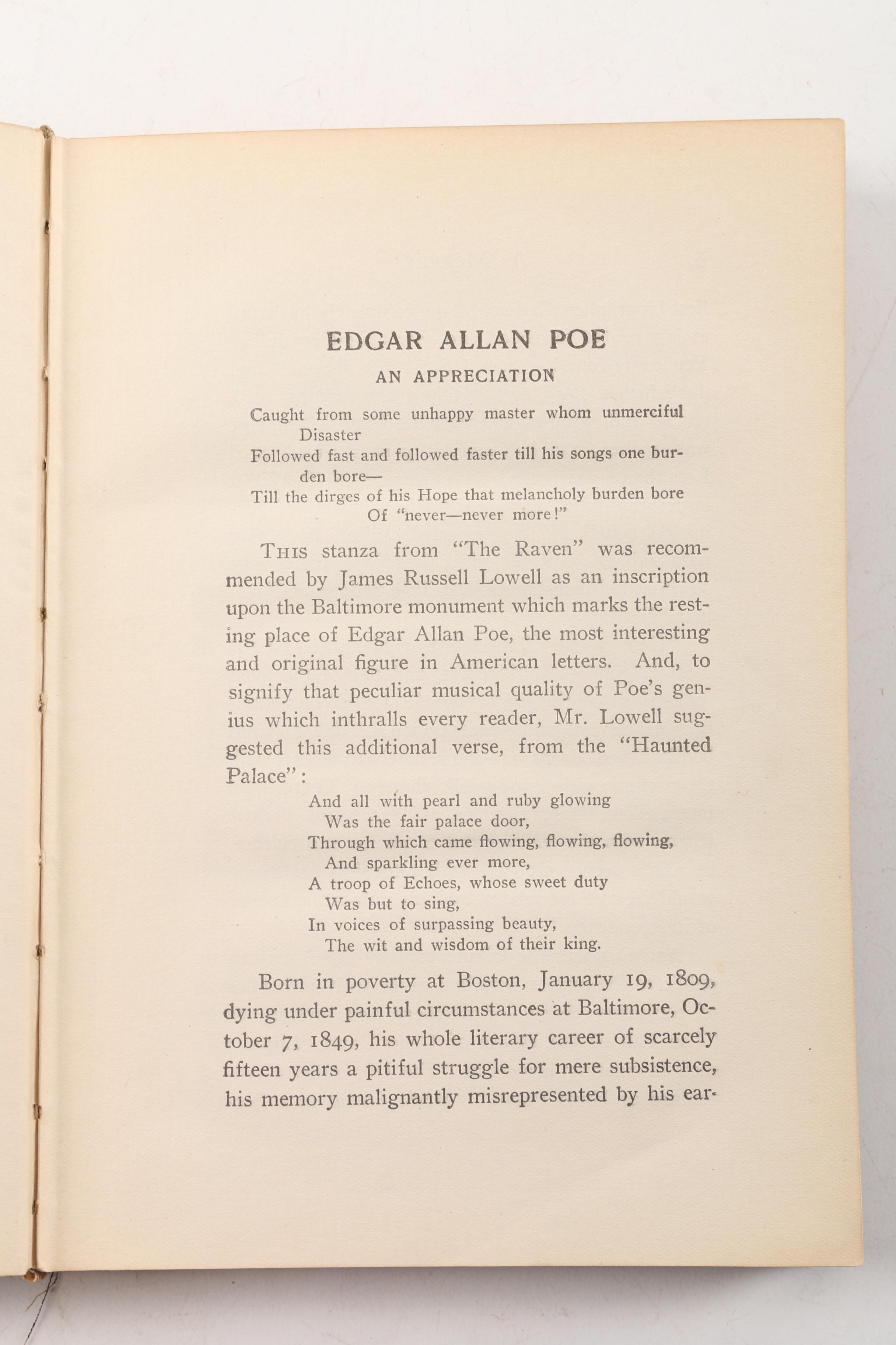 1904 "The Works of Edgar Allan Poe" in Five Volumes
