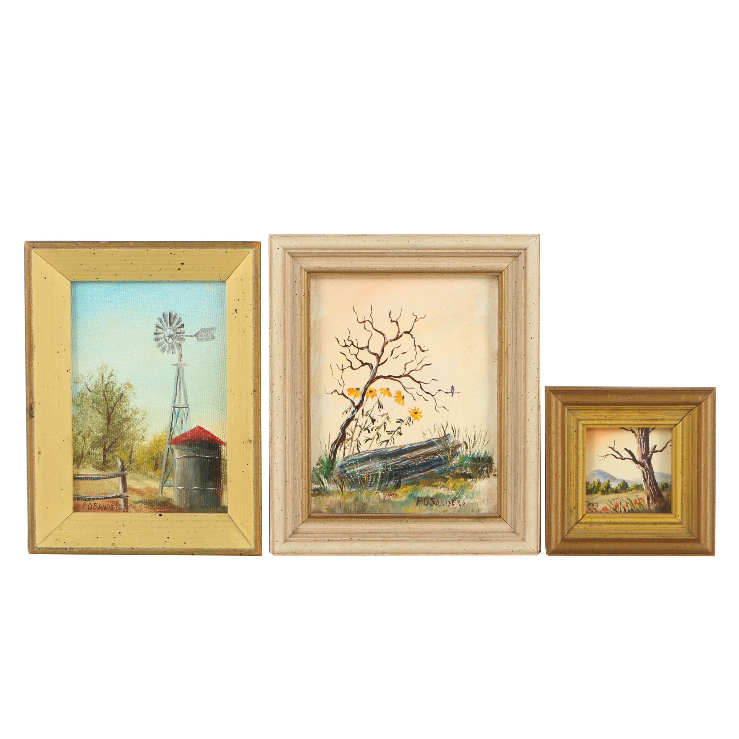 F.O. Sanders Mid to Late 20th Century Oil Paintings