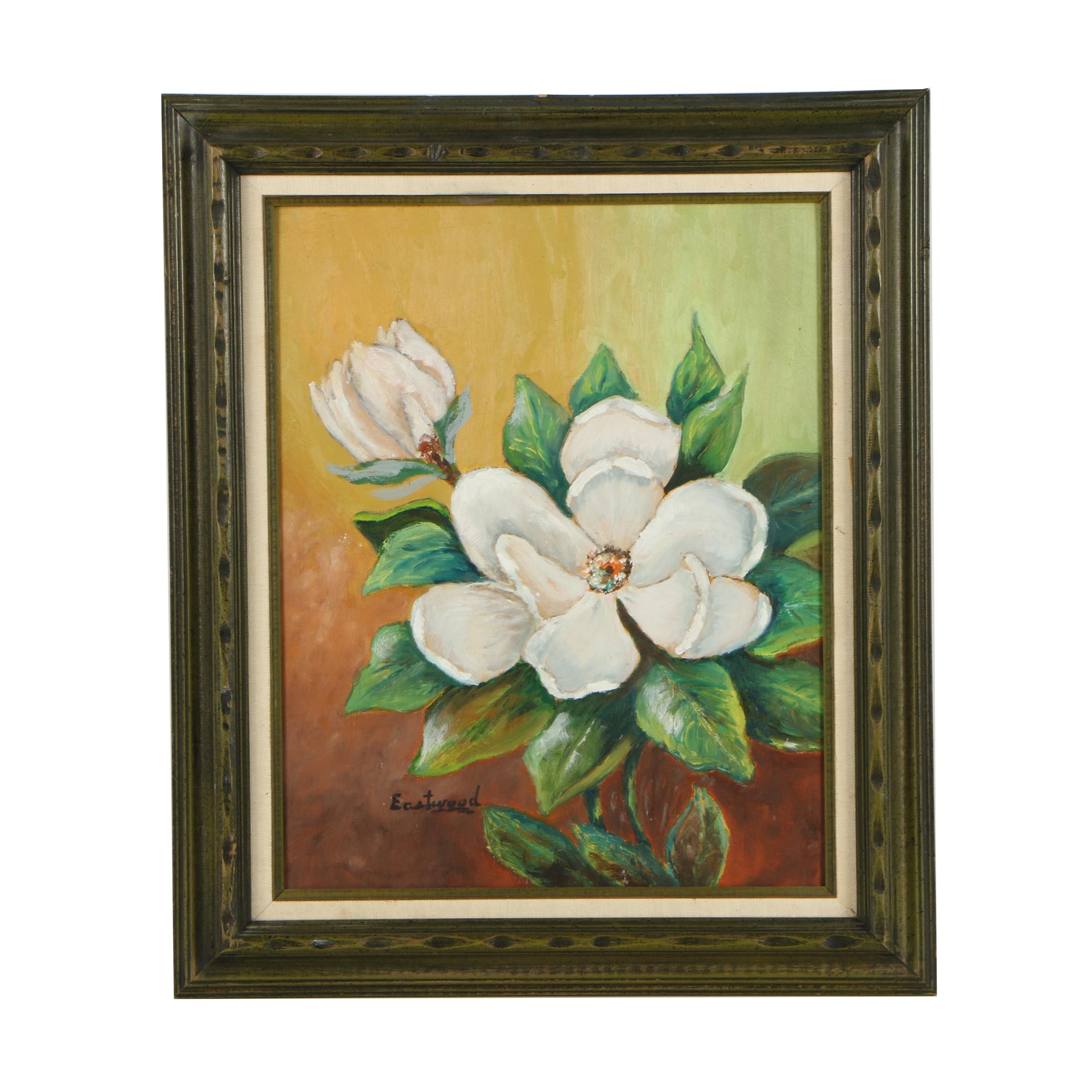 W. Ruth Eastwood Mid 20th Century Oil Painting "Magnolia"