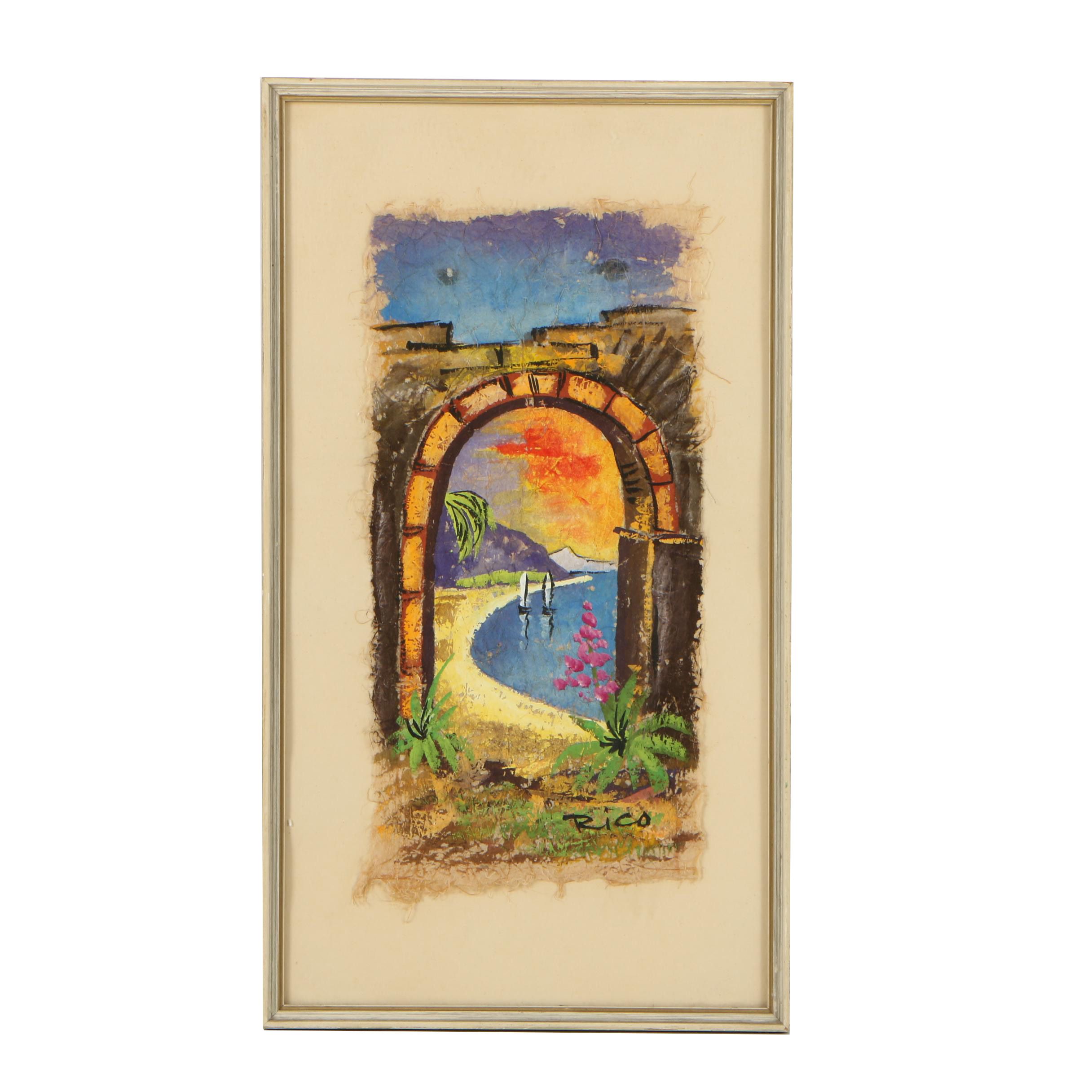 Rico Mid to Late 20th Century Gouache Painting