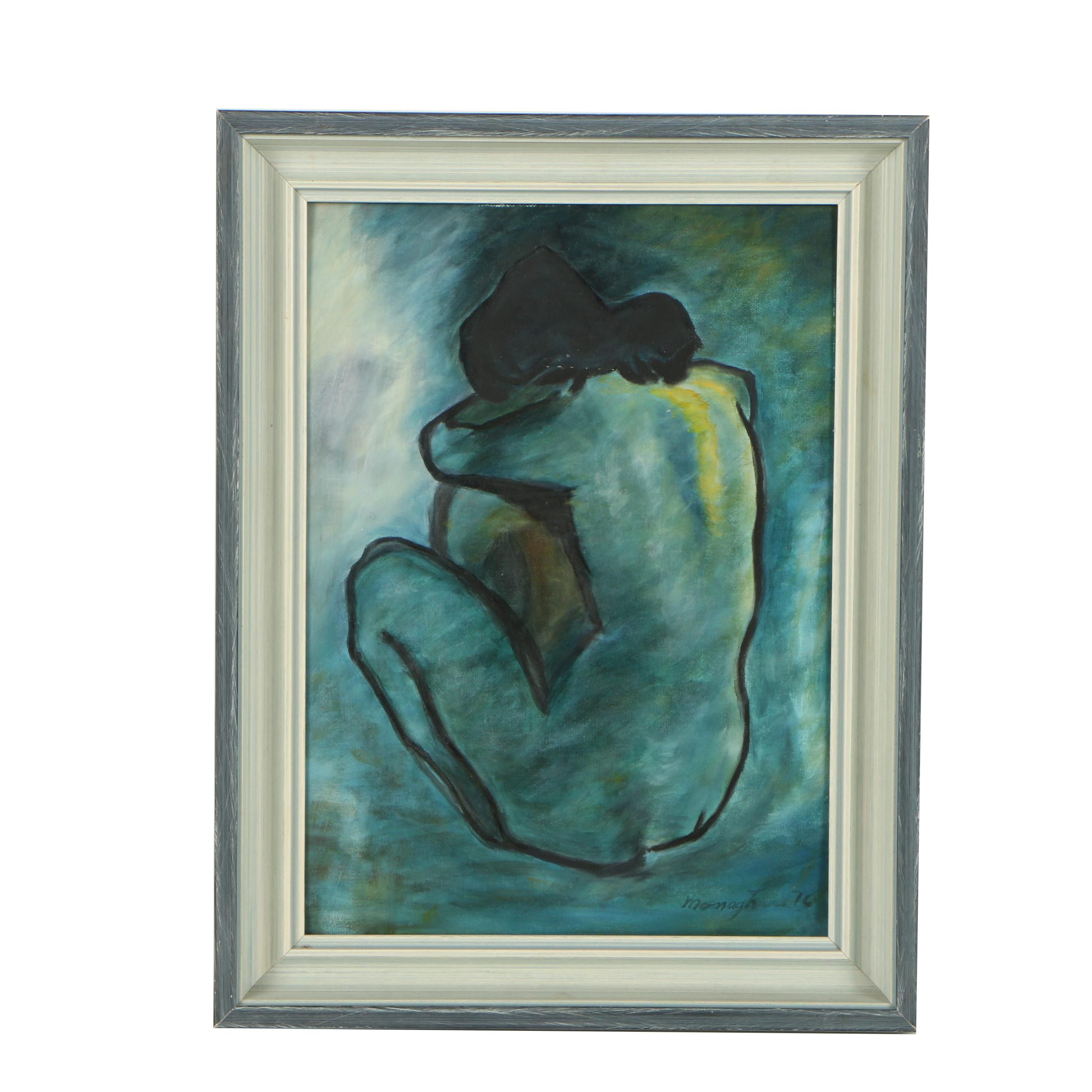 Managh 1976 Oil Painting in the manner of Pablo Picasso