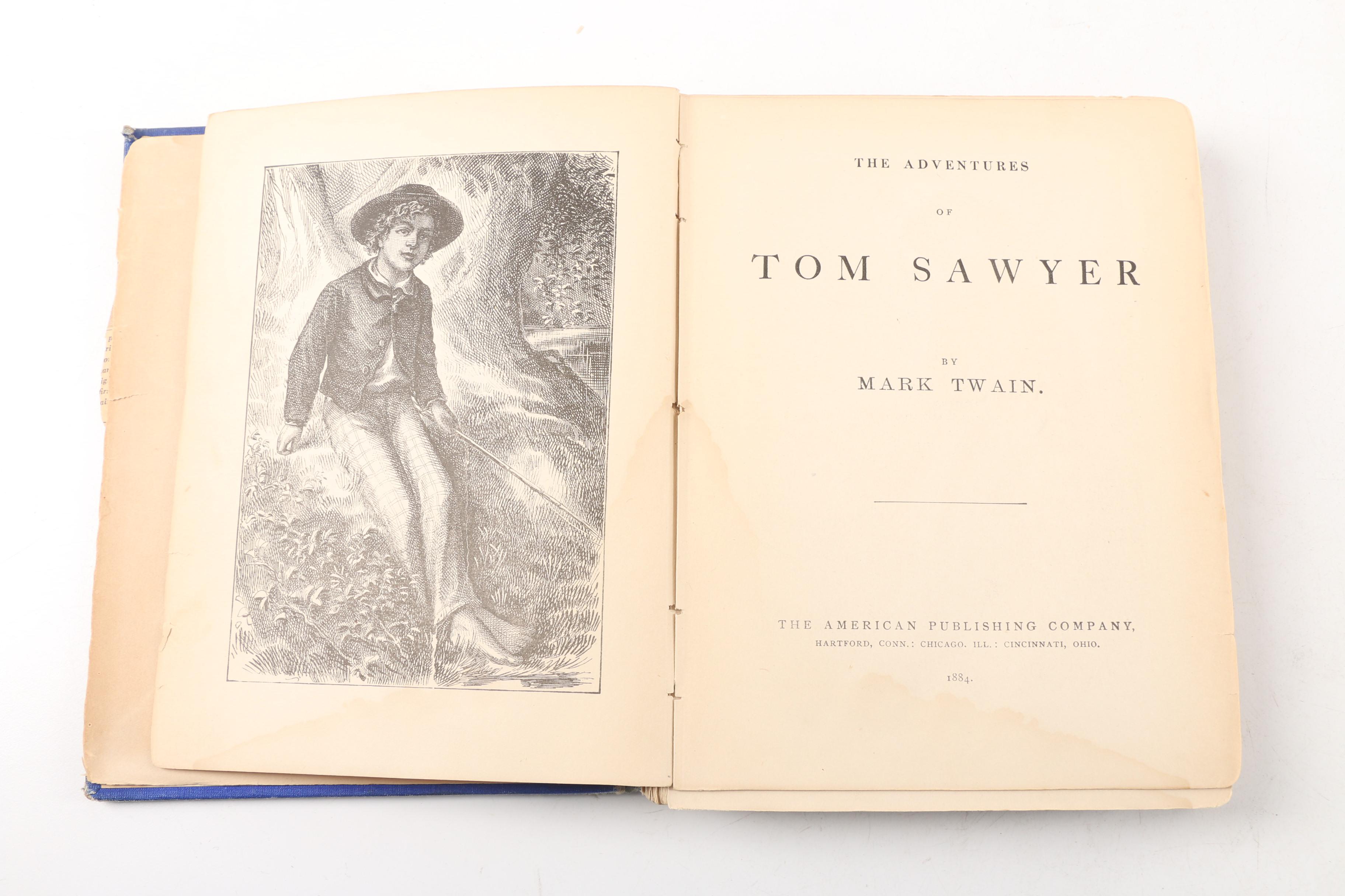 1880s "Tom Sawyer" and "Huckleberry Finn" by Mark Twain