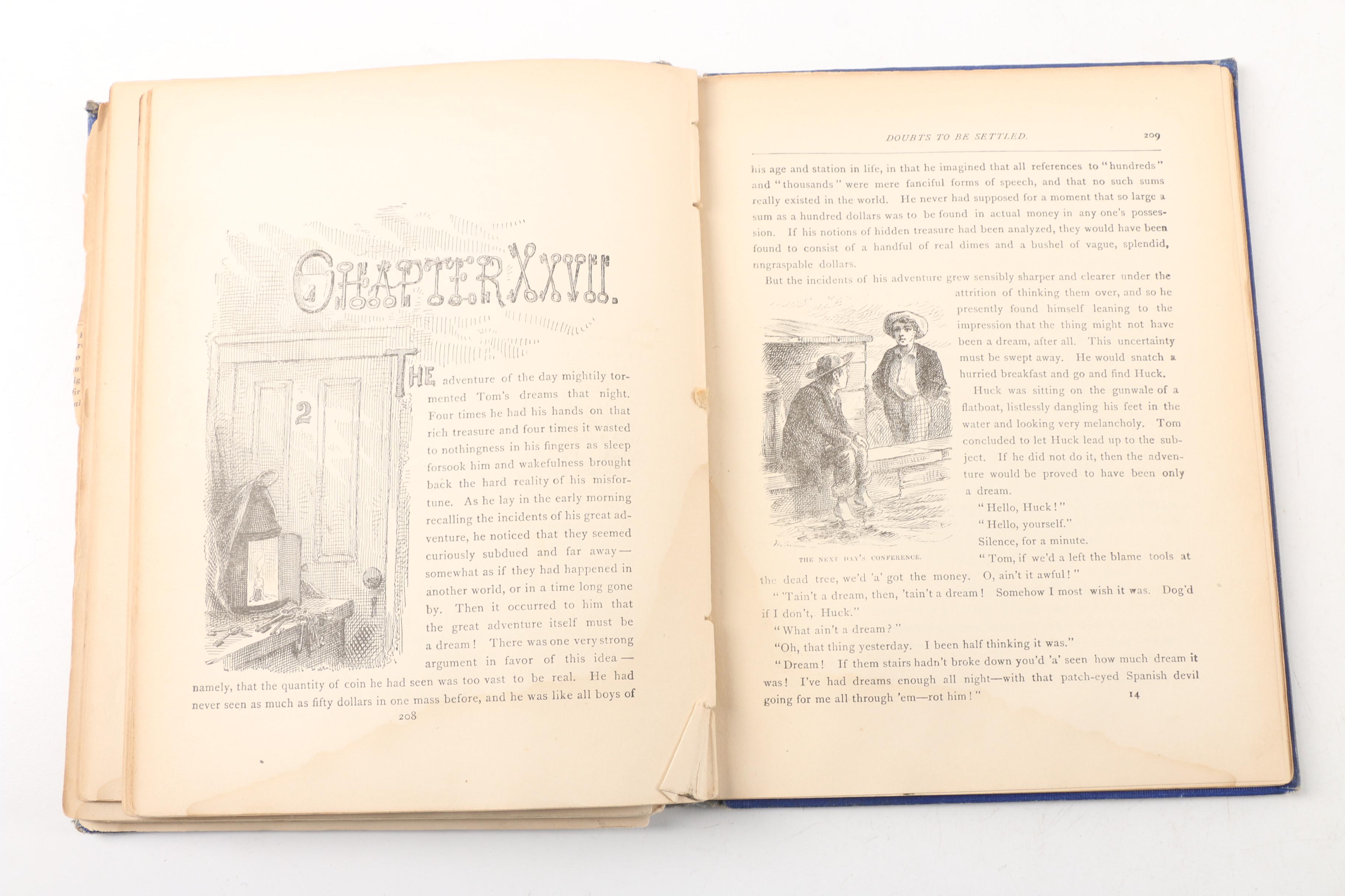 1880s "Tom Sawyer" and "Huckleberry Finn" by Mark Twain