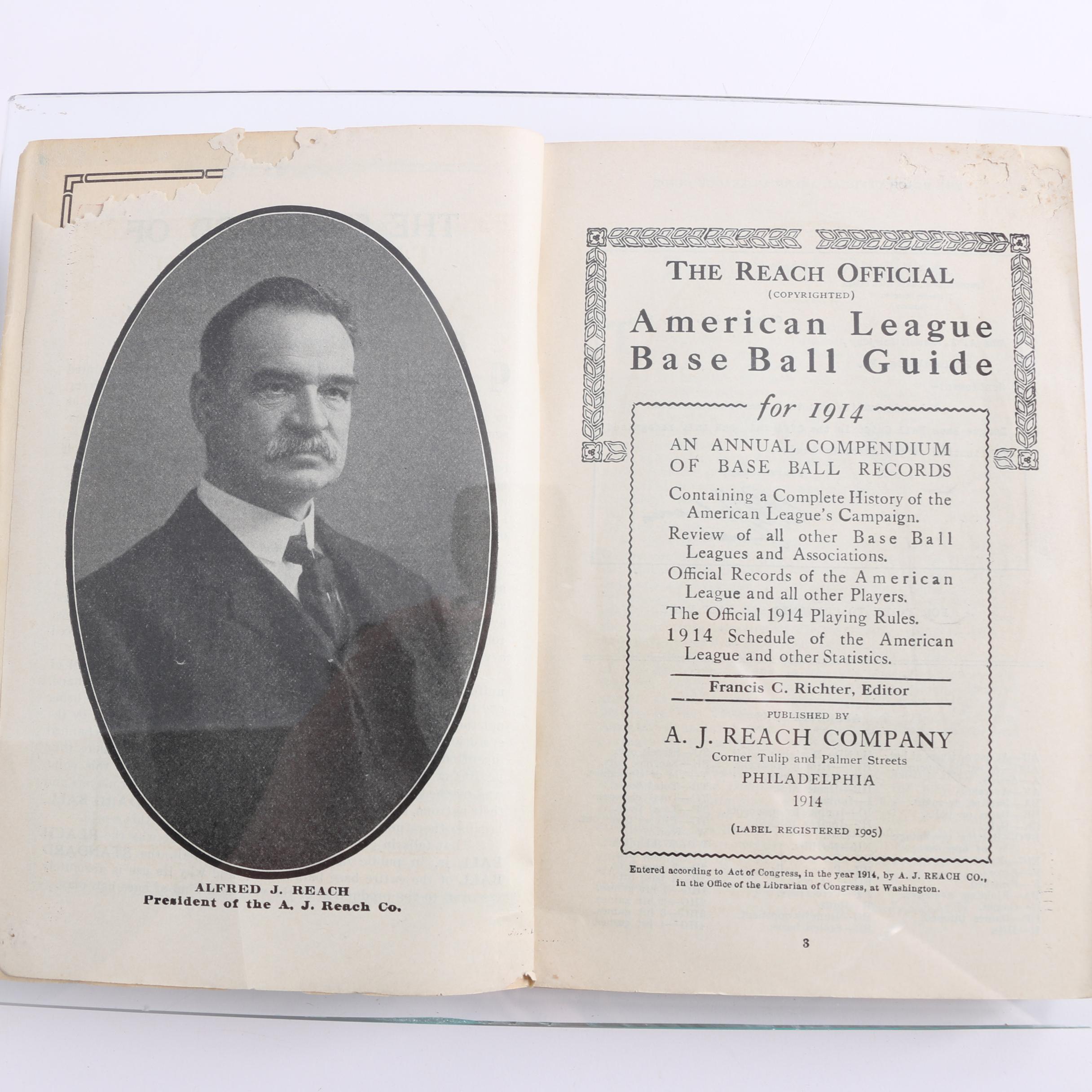 1914 "The Reach: Official American League Base Ball Guide"