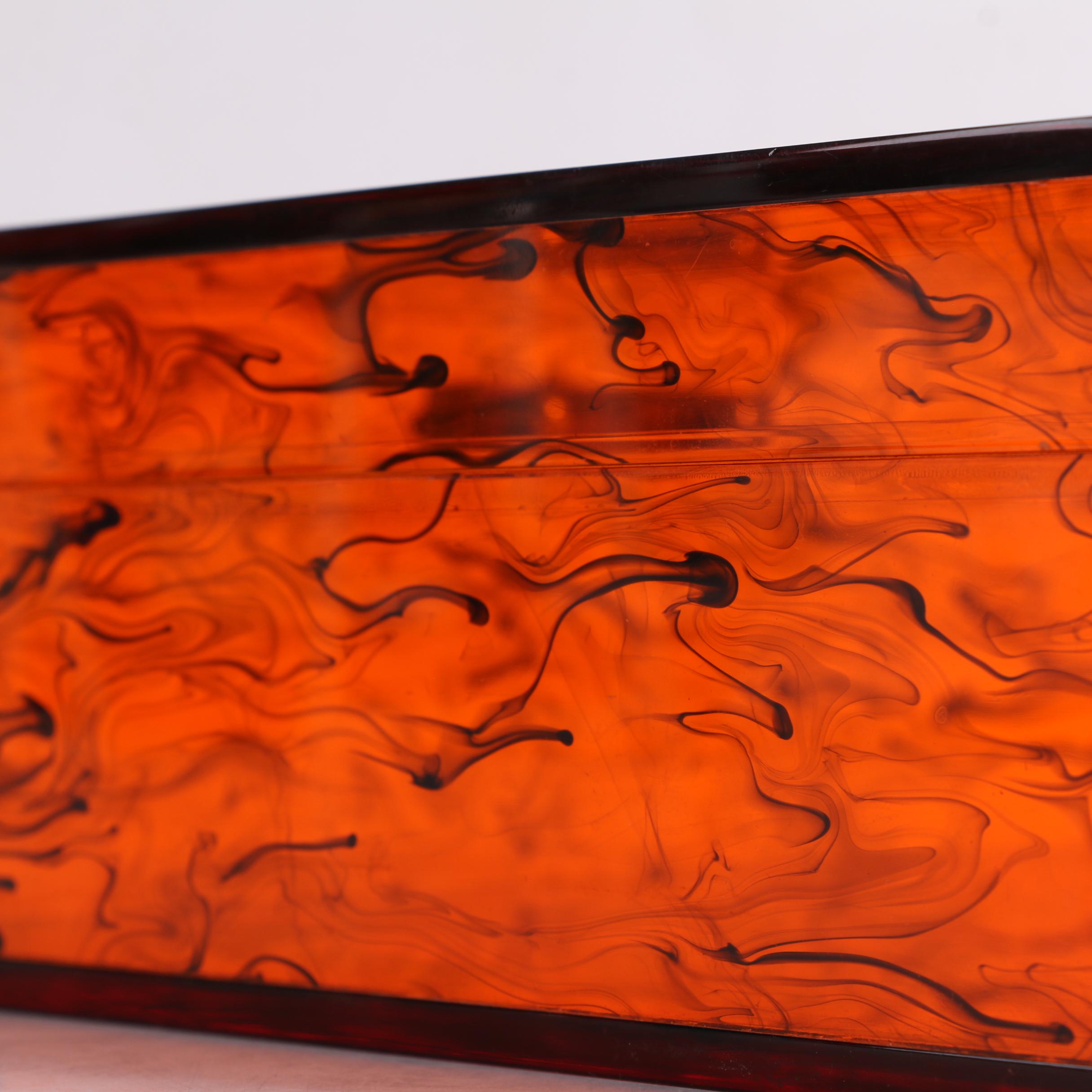 Mid-Century Amber Acrylic Humidor