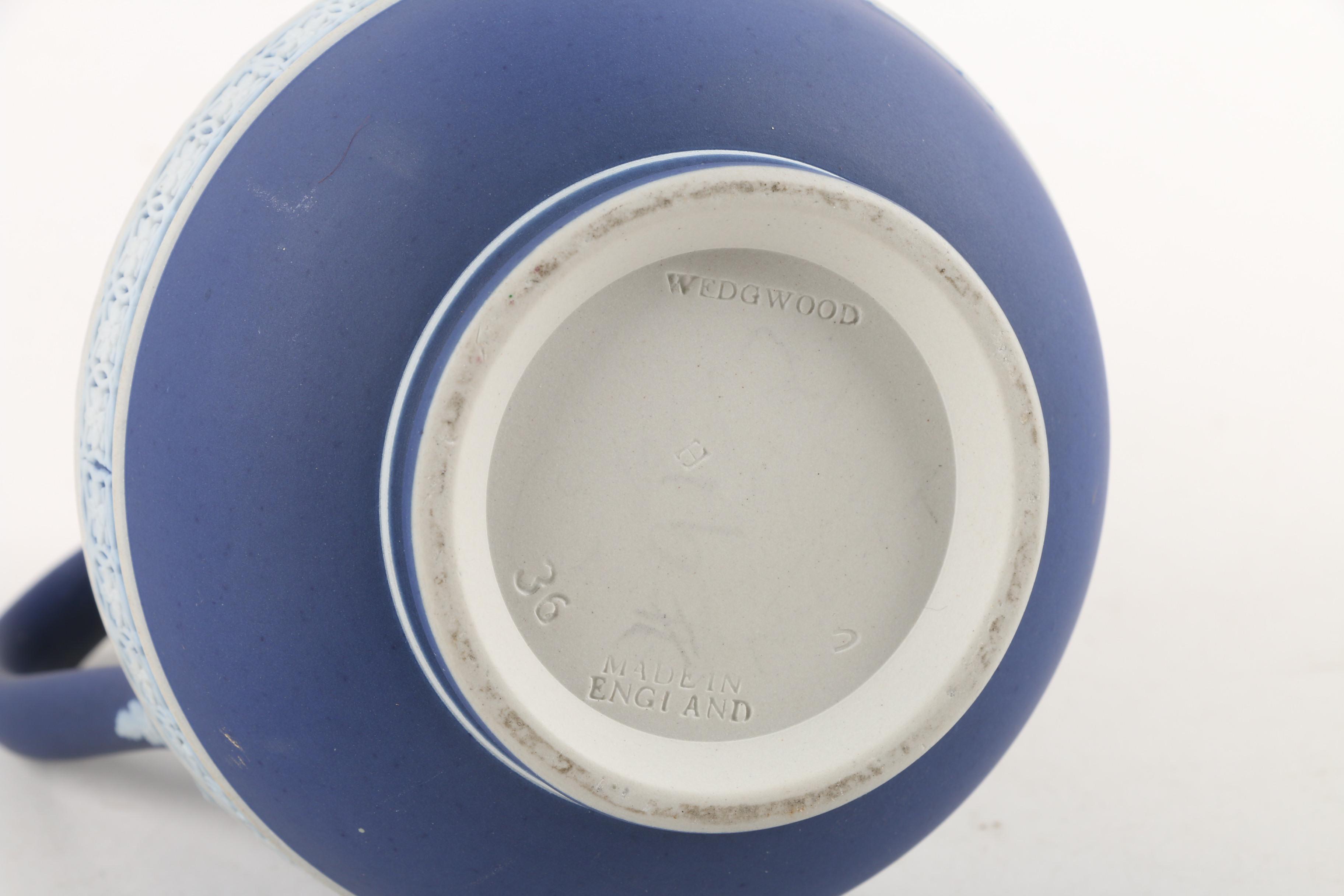 Vintage Wedgwood Cobalt Jasperware Pitcher