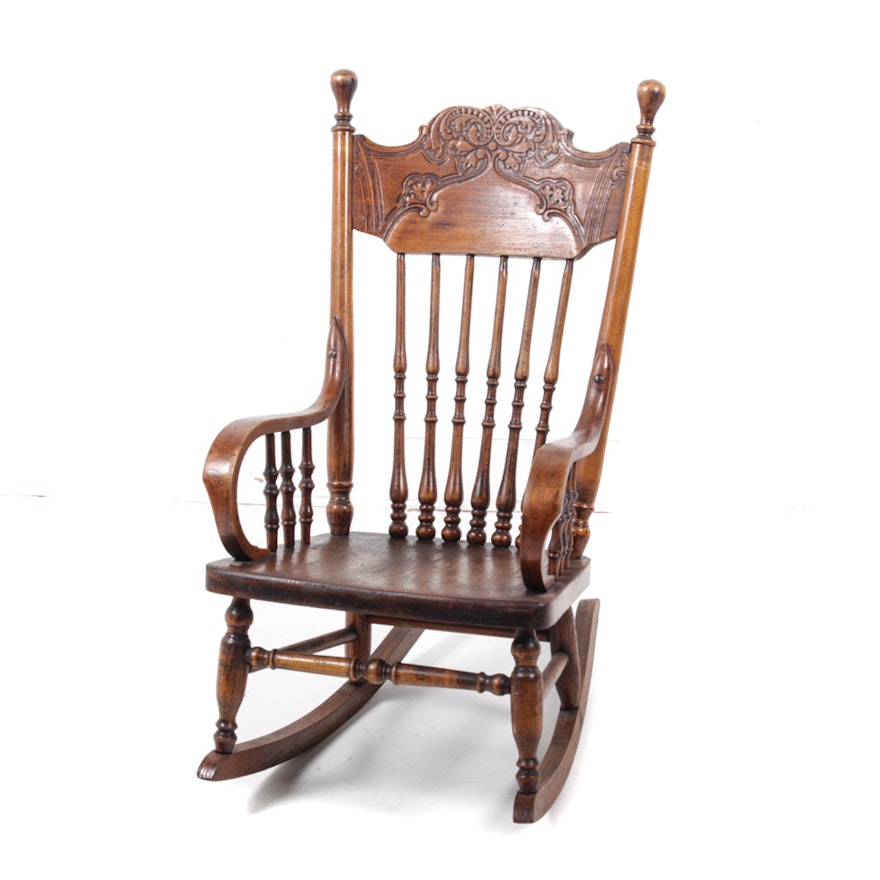Antique Child's Pressed Back Rocking Chair