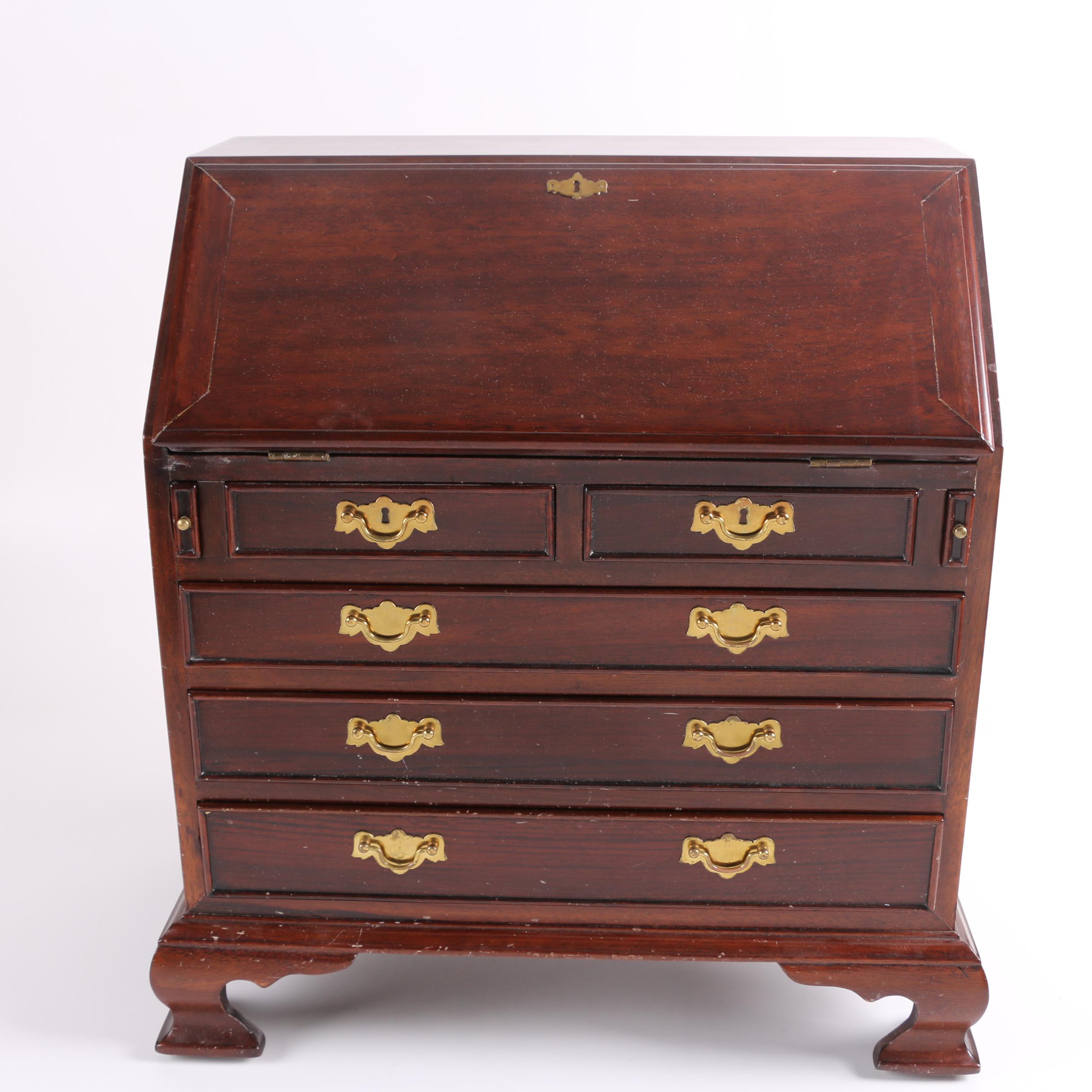 Diminutive Vintage Chippendale Style Mahogany Secretary by Georgian Furnishing