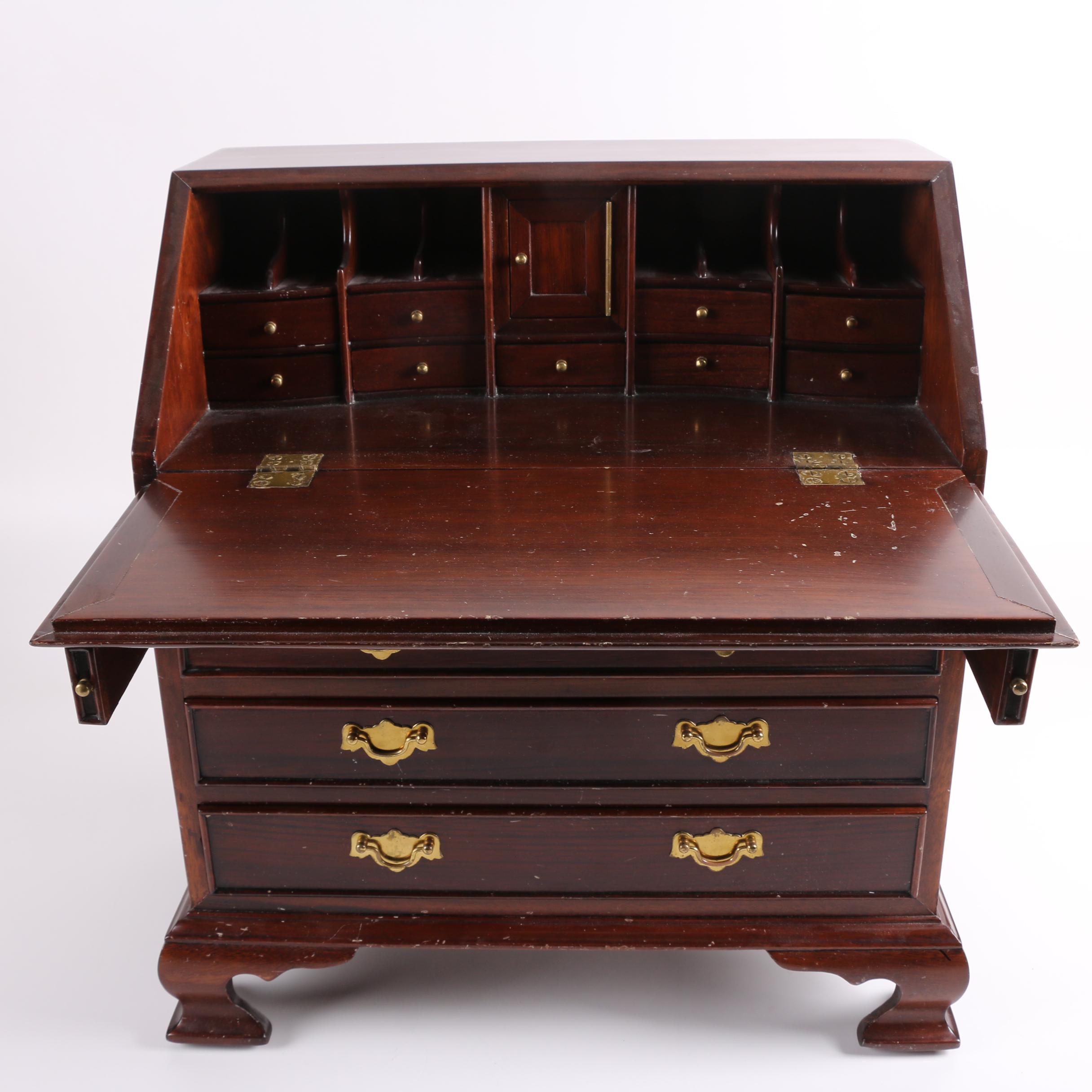 Diminutive Vintage Chippendale Style Mahogany Secretary by Georgian Furnishing
