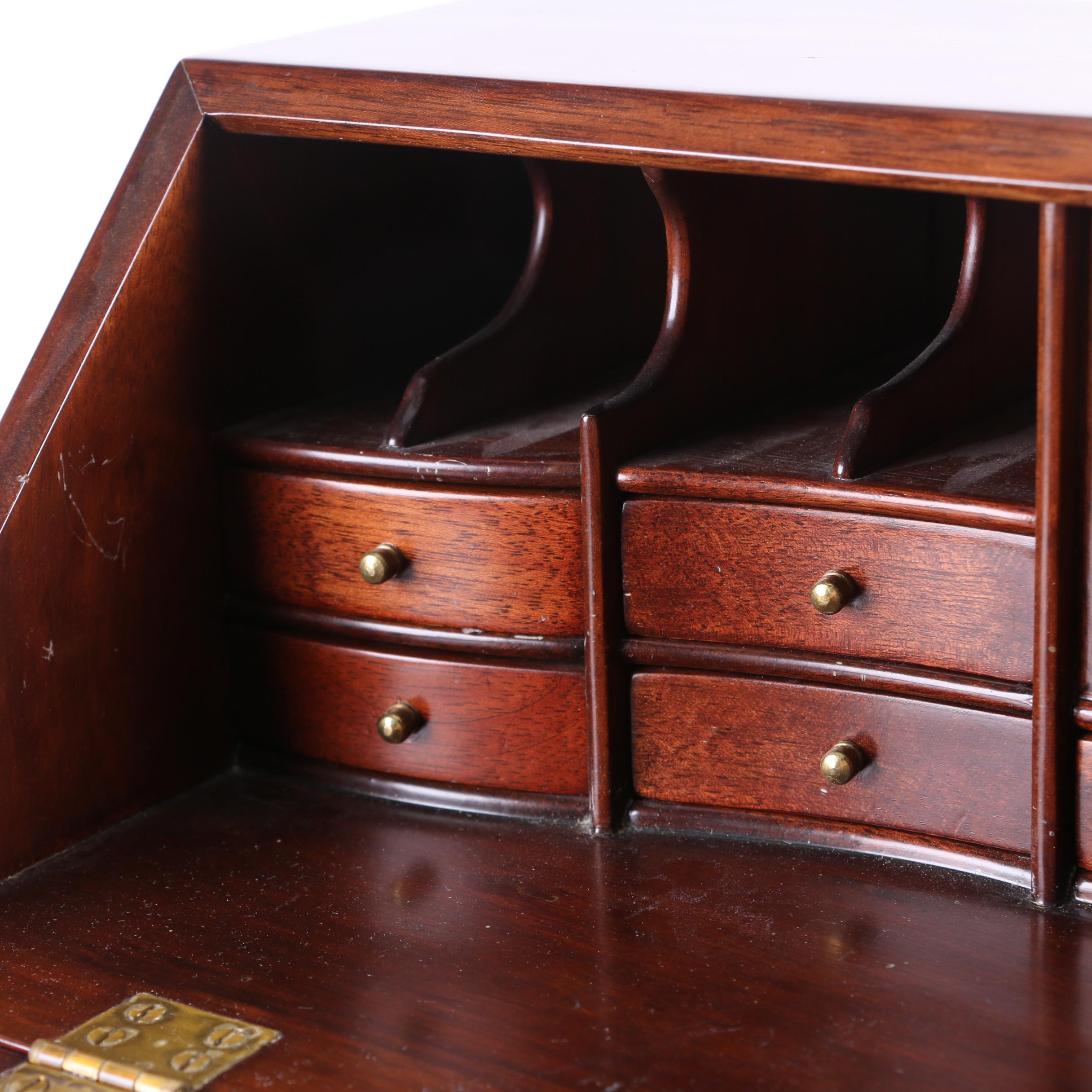 Diminutive Vintage Chippendale Style Mahogany Secretary by Georgian Furnishing