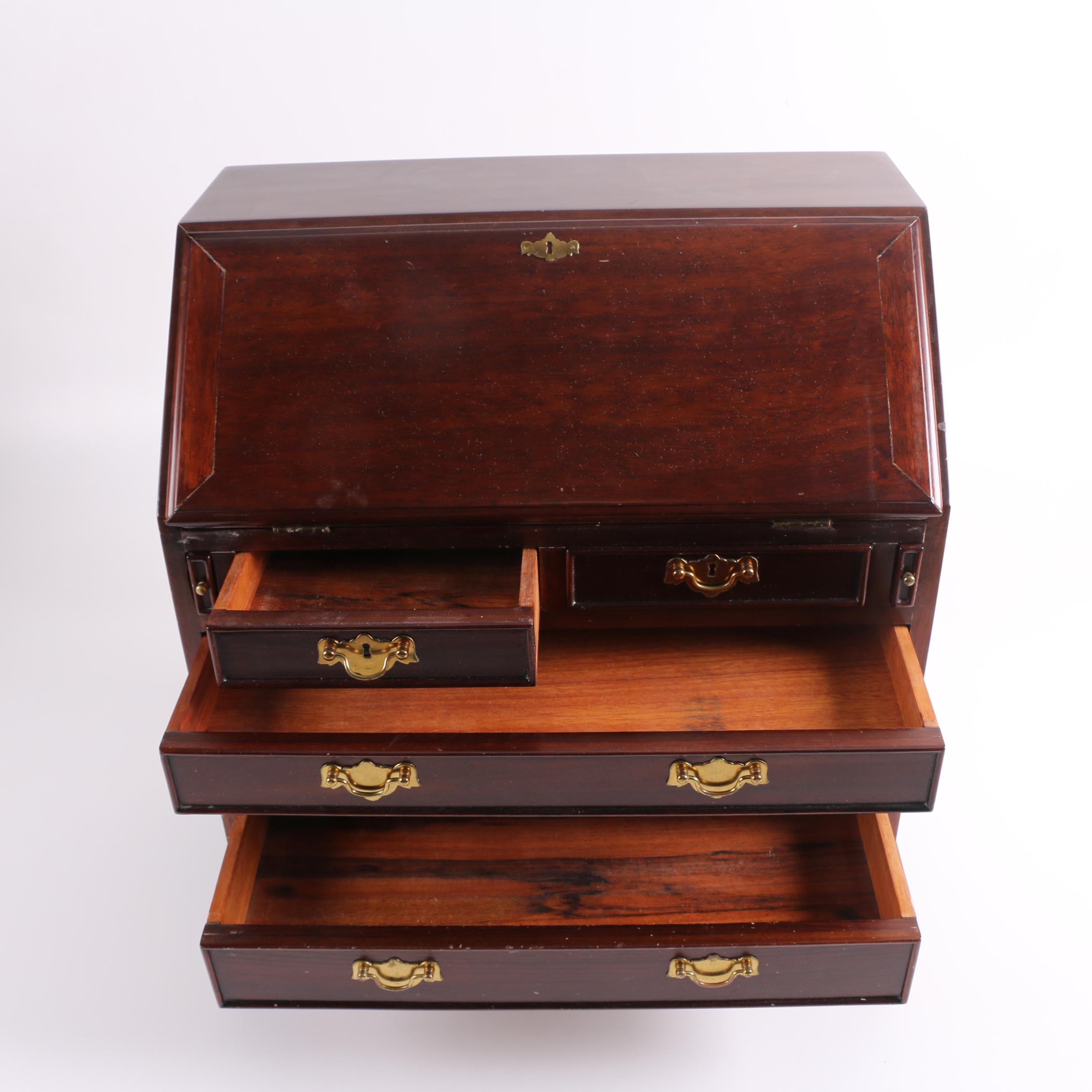 Diminutive Vintage Chippendale Style Mahogany Secretary by Georgian Furnishing