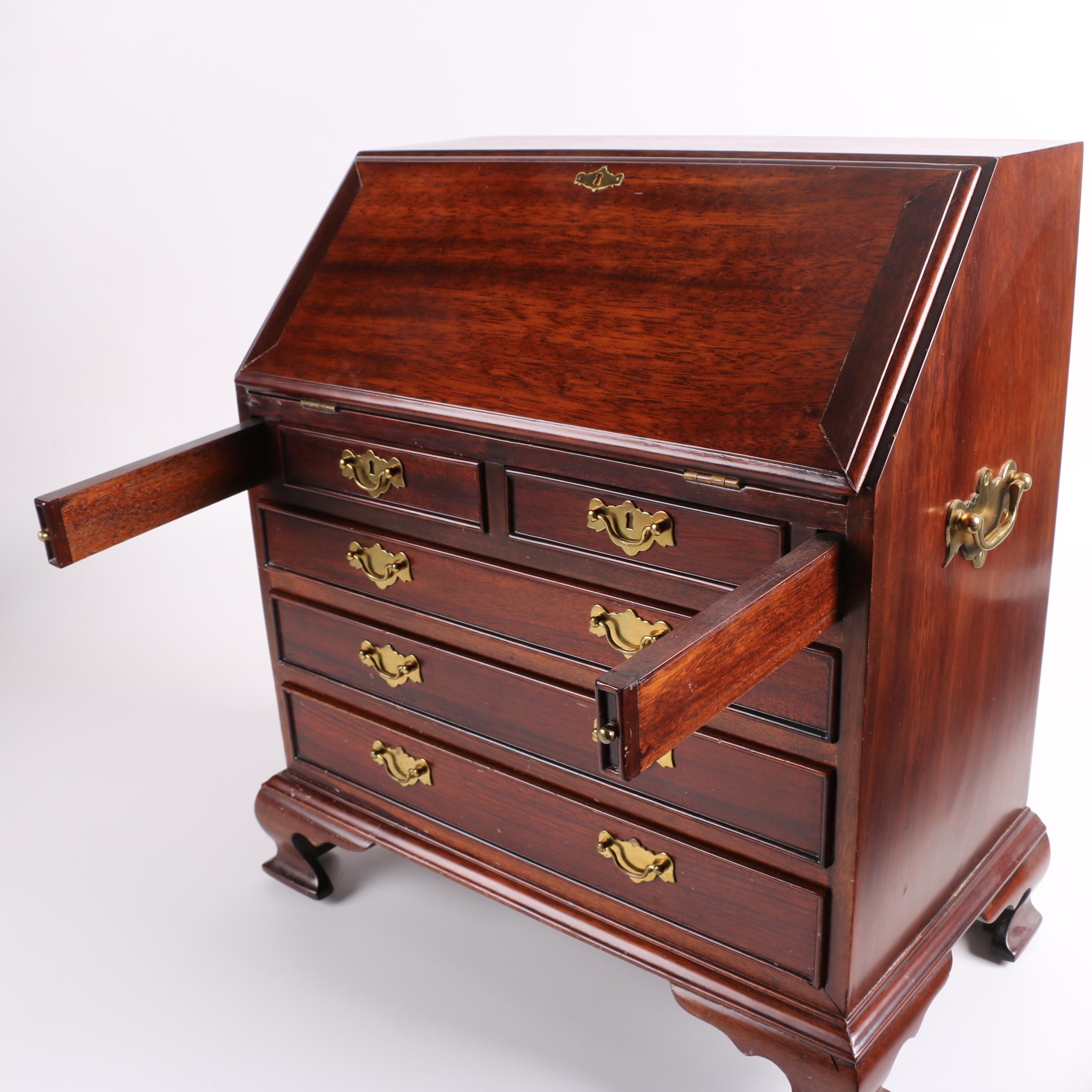 Diminutive Vintage Chippendale Style Mahogany Secretary by Georgian Furnishing