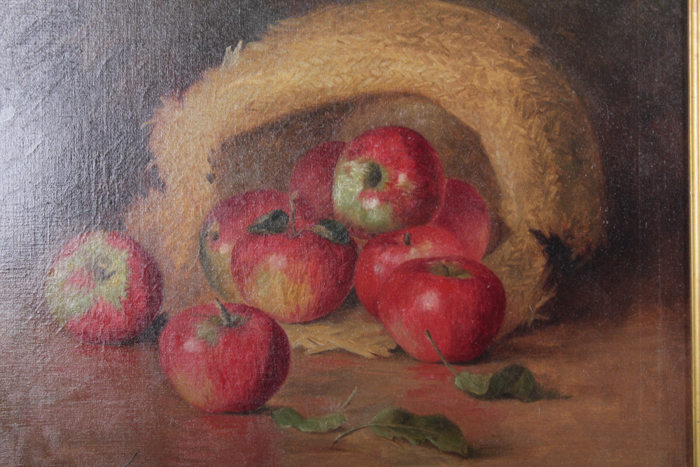 Josephine E. Bradstreet Oil on Canvas of Apples