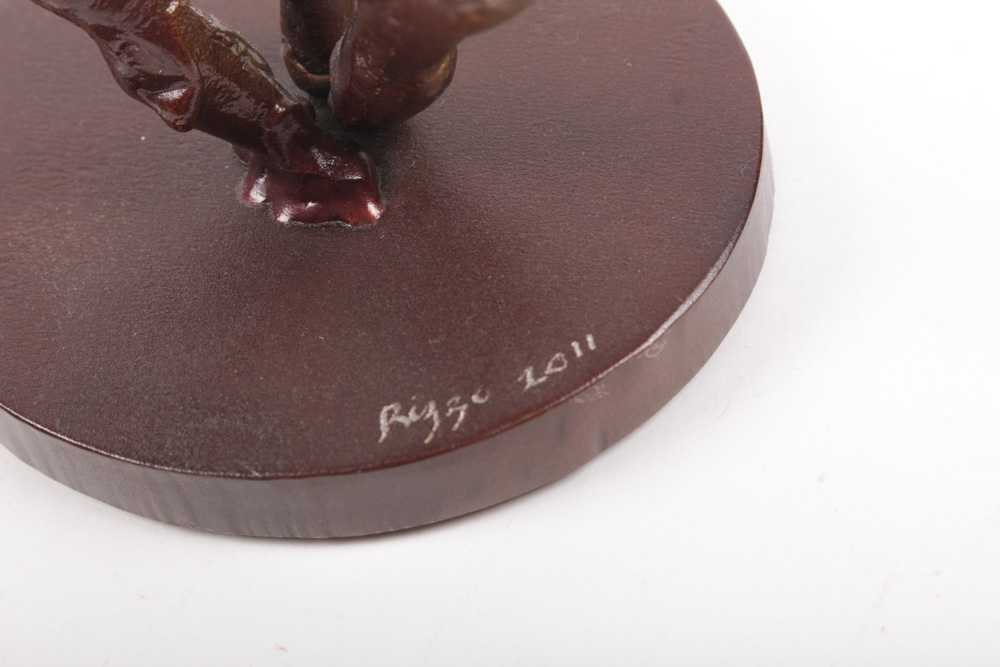 Dave Rizzo Signed Bronze Sculpture of Family