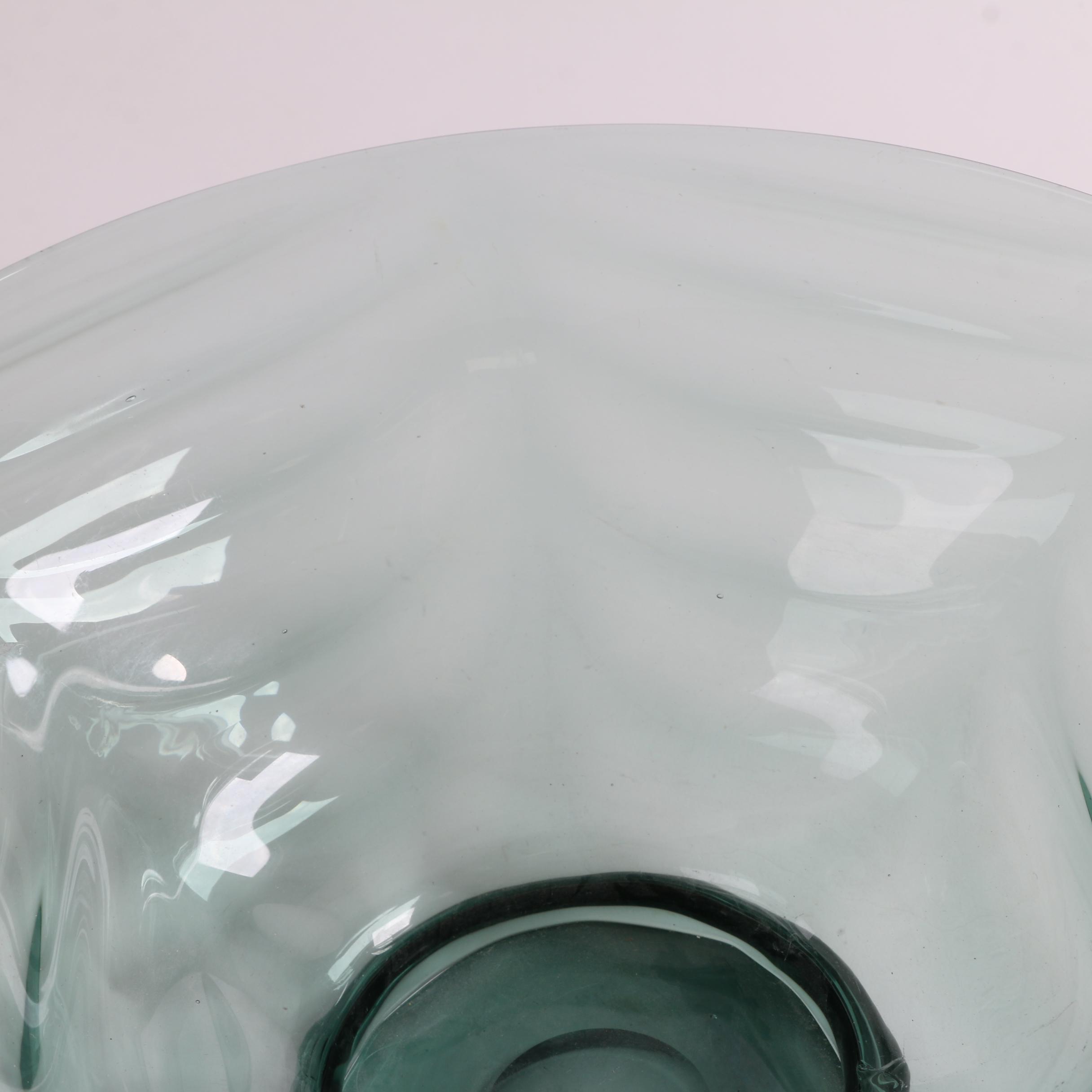 Steuben Draped Optic Blown Glass Bowl in Antique Green