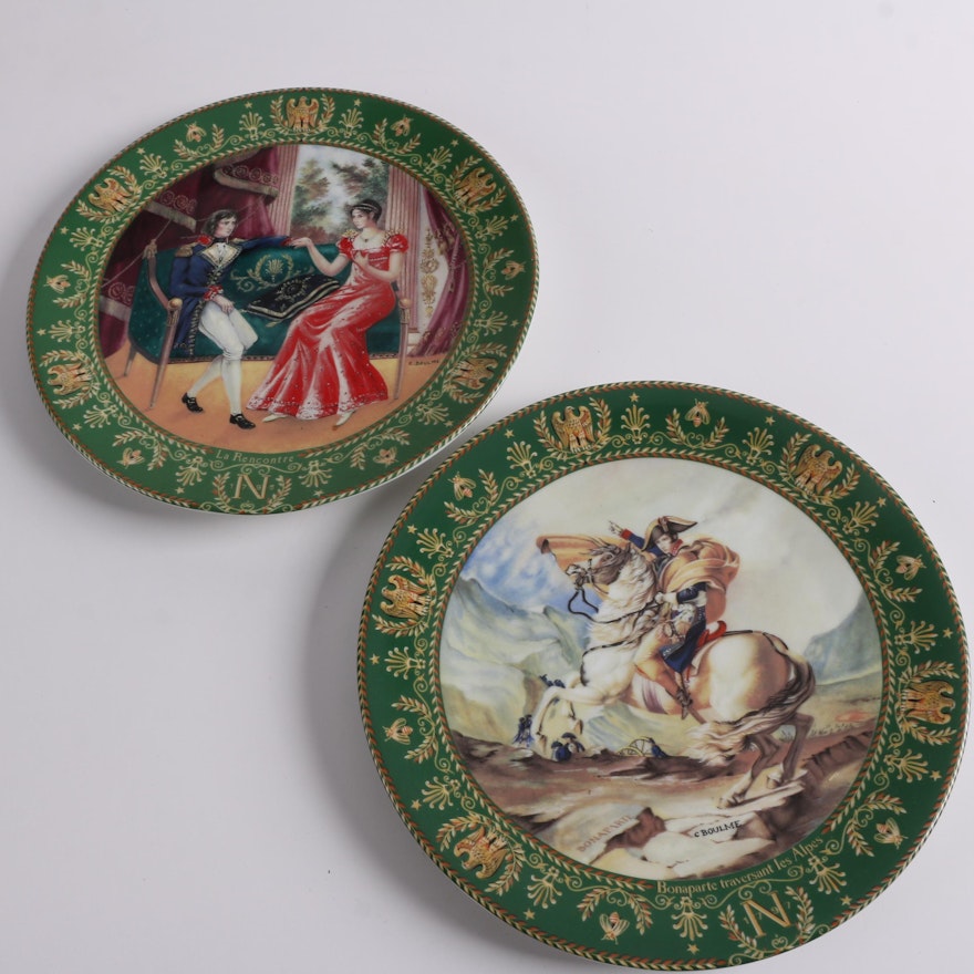 D'Arceau-Limoges Porcelain Collector Plates featuring Napoleon and Josephine