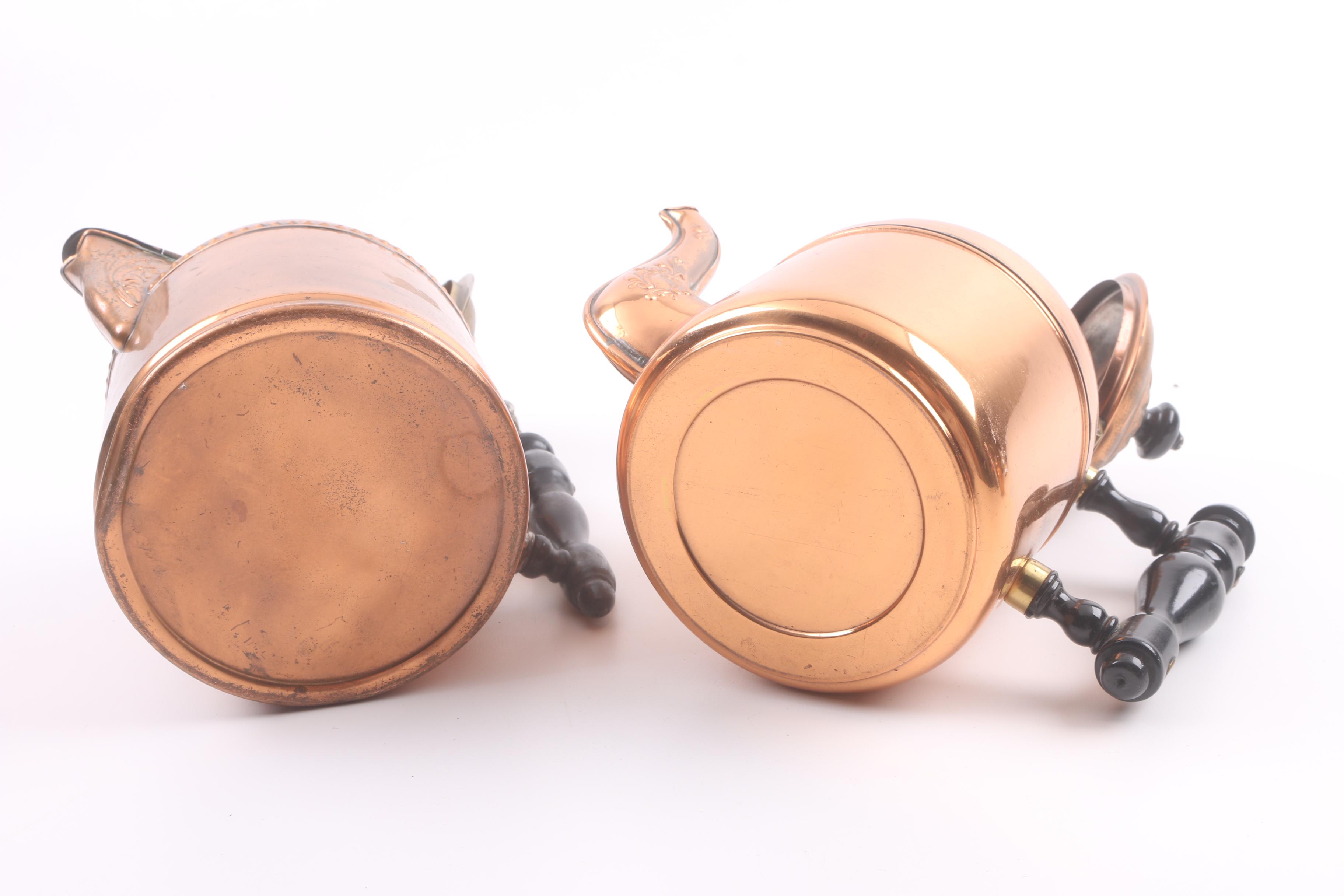 Vintage Cooper Kettles Including Repoussé Designs