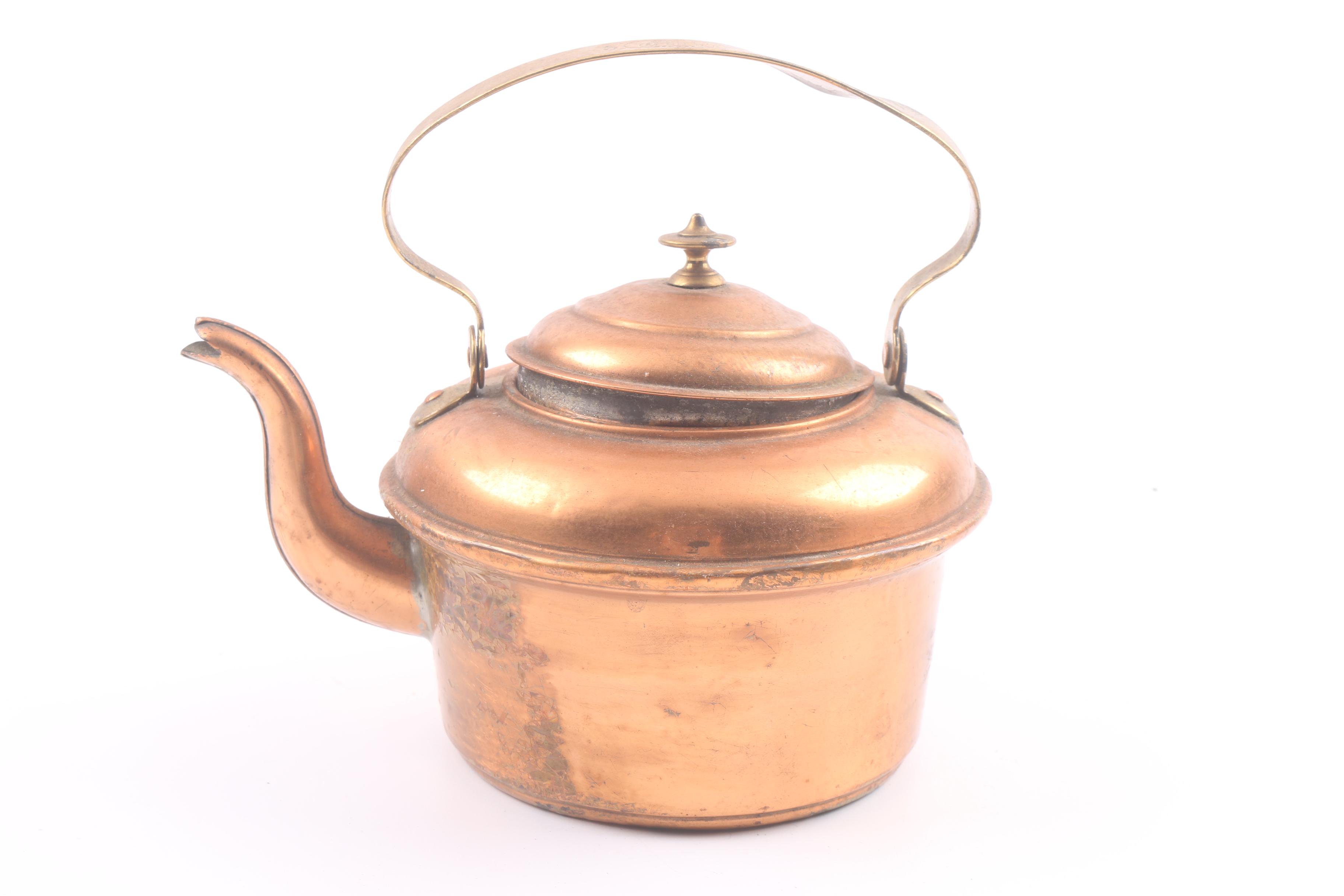 Vintage Cooper Kettles Including Repoussé Designs