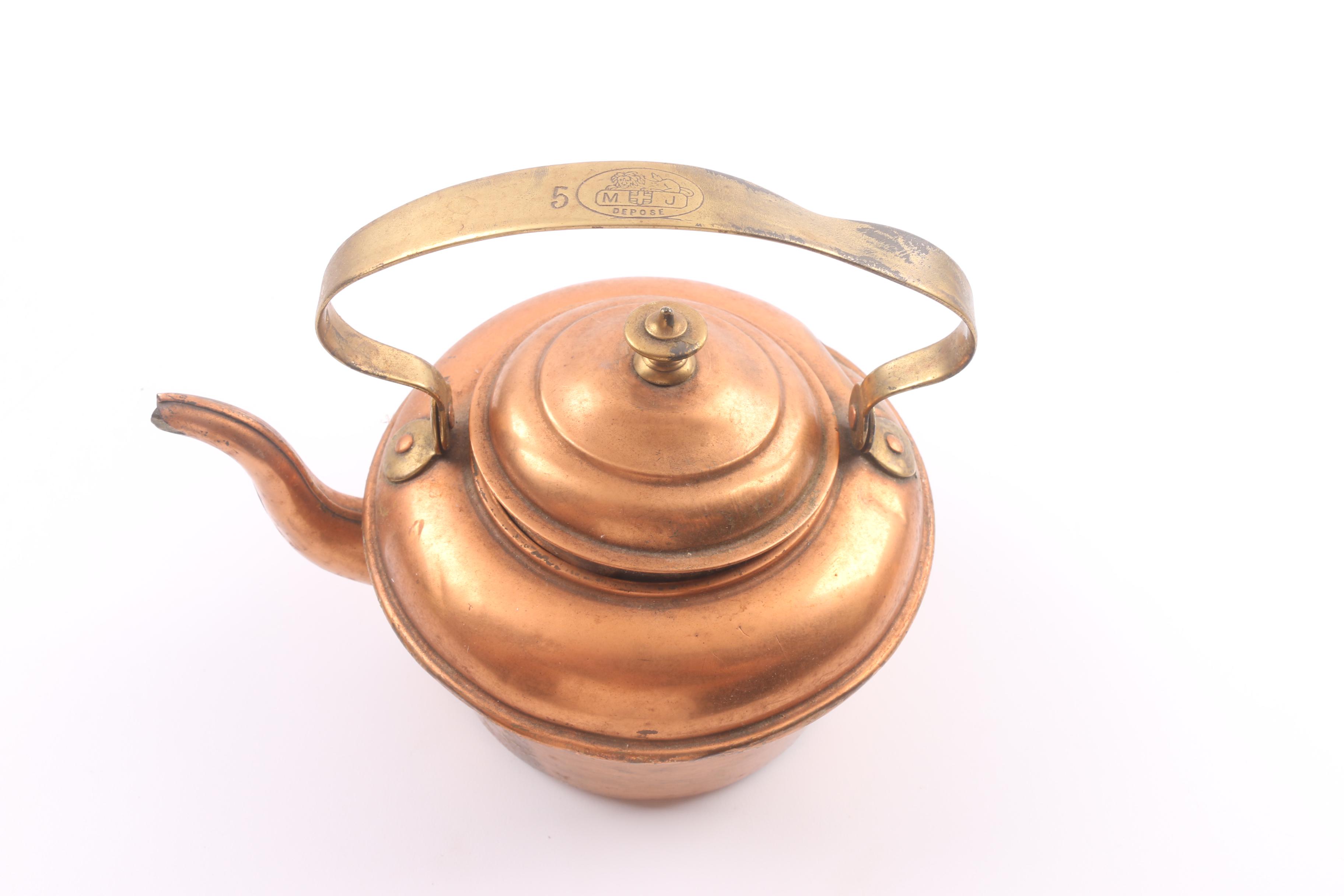 Vintage Cooper Kettles Including Repoussé Designs