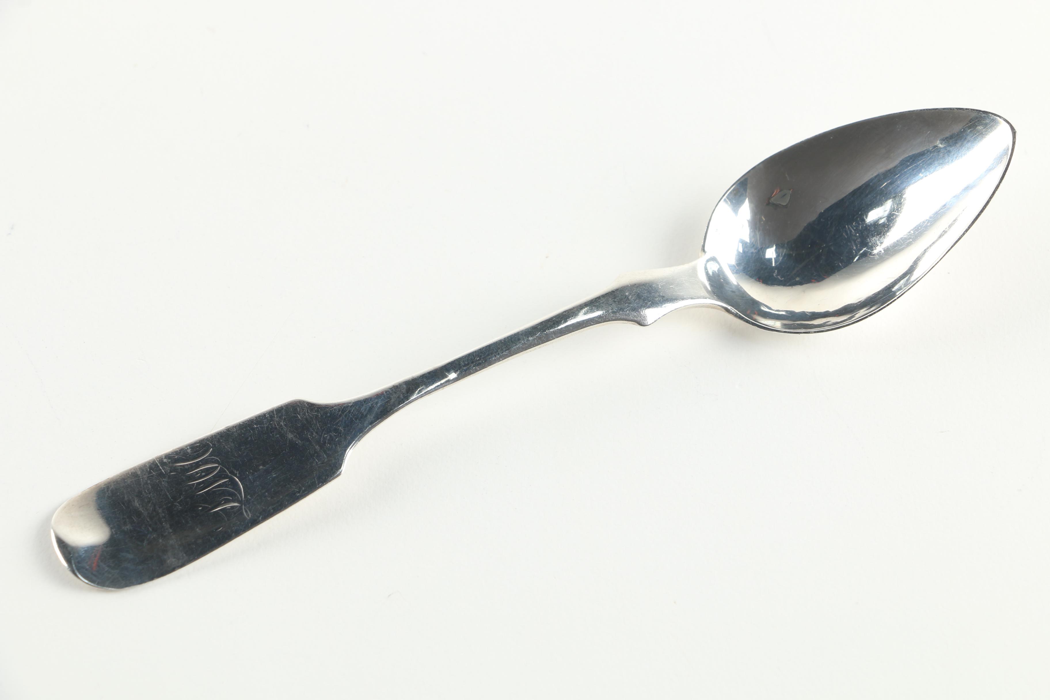 19th Century R. & W. Wilson American Coin Silver Fiddle Handle Teaspoons