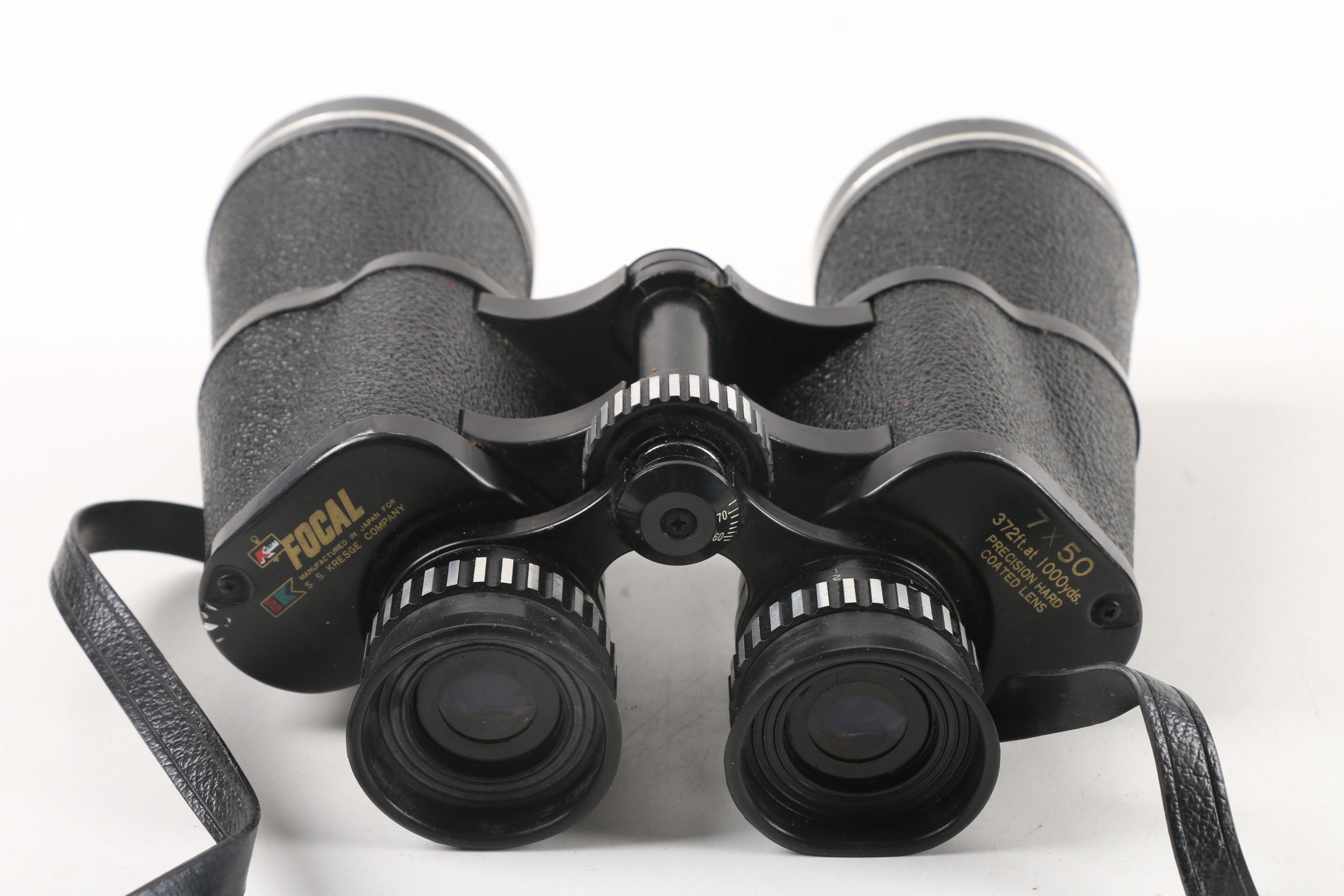 Vintage KMart S.S. Kresge Japanese Focal 7X50 Binoculars in Case