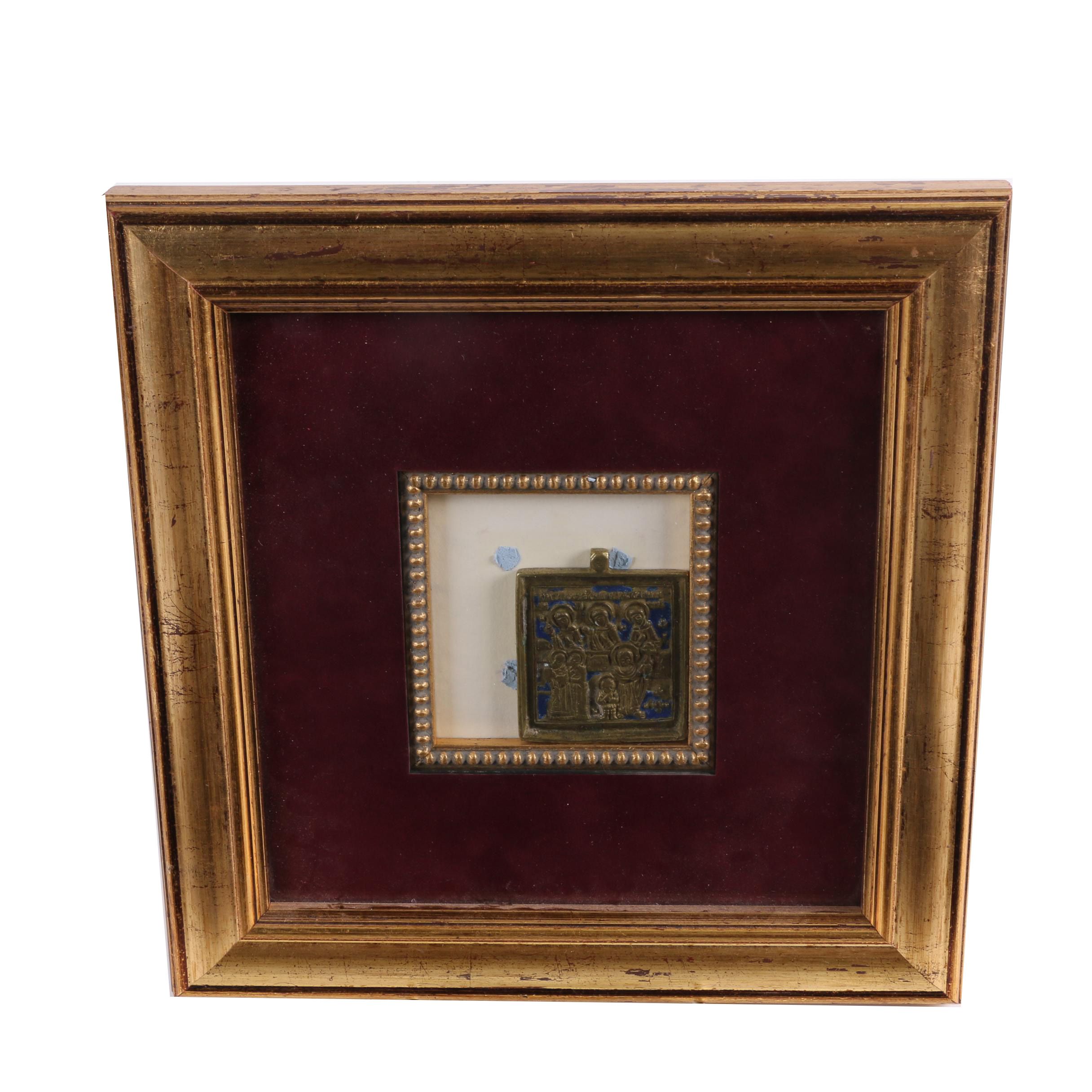 Framed Eastern Orthodox Style Relief Medallion