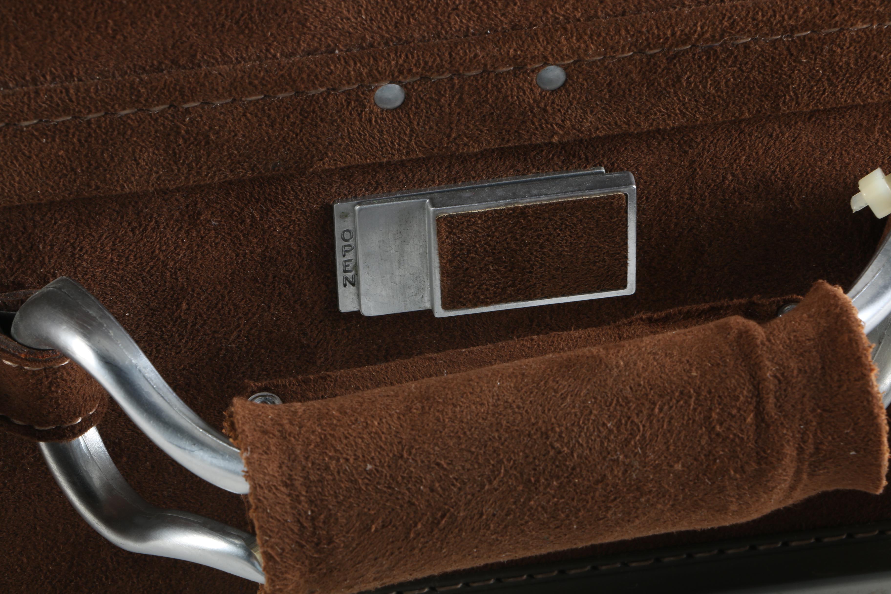 Vintage Hartmann Brown Suede Hardcover Suitcase with Signature Lining