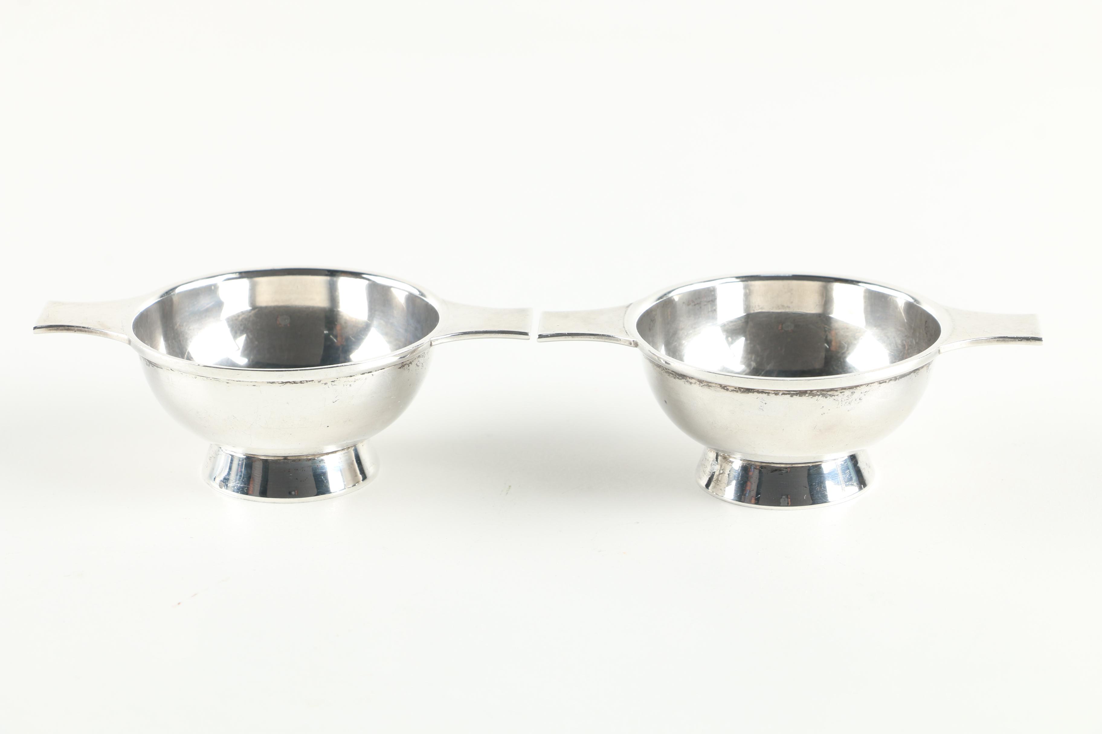 Watson Company "Exemplar" Sterling Silver Double-Handled Quaich Bowls