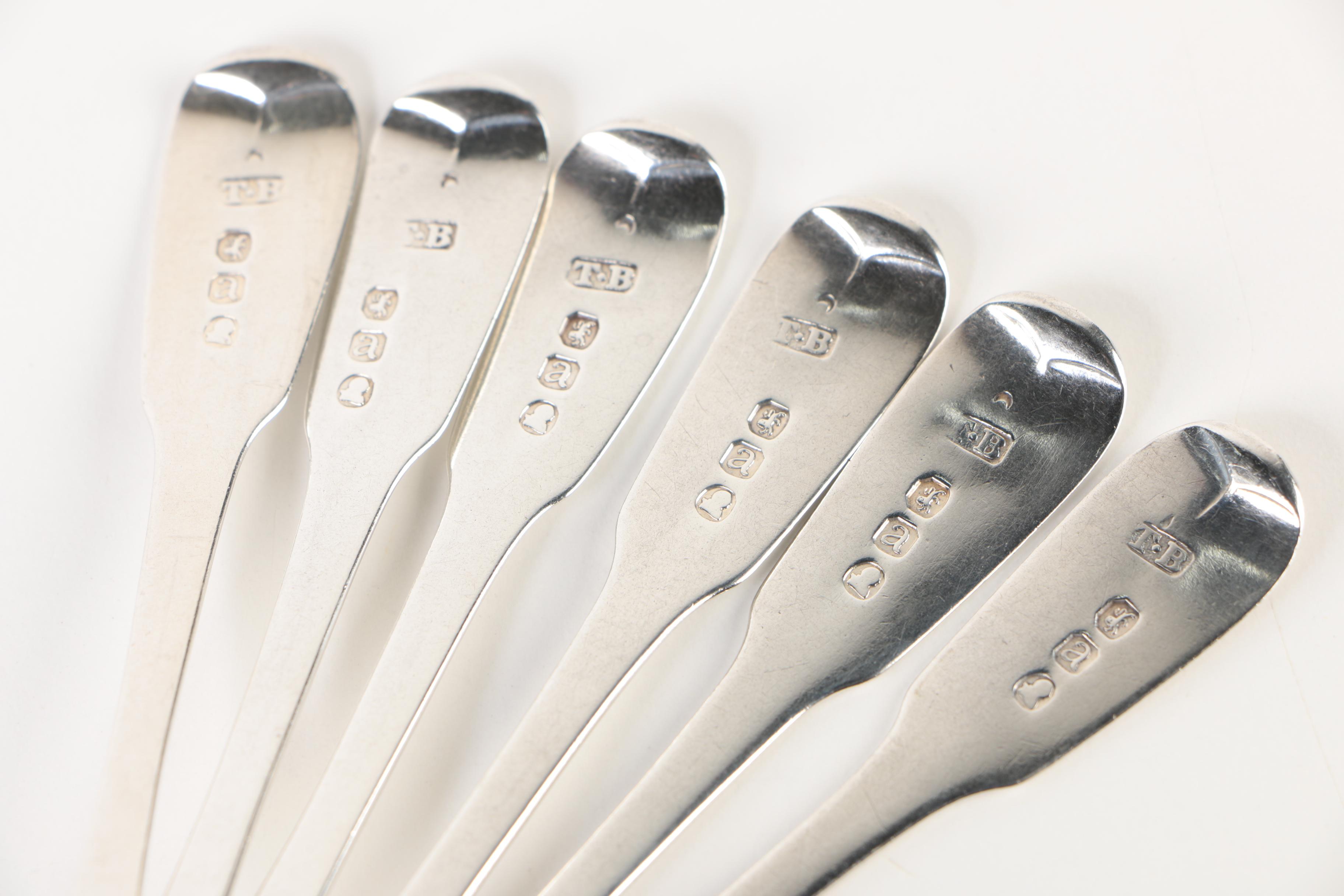 Early 19th Century Thomas Wilkes Barker Sterling Fiddle Handle Demitasse Spoons