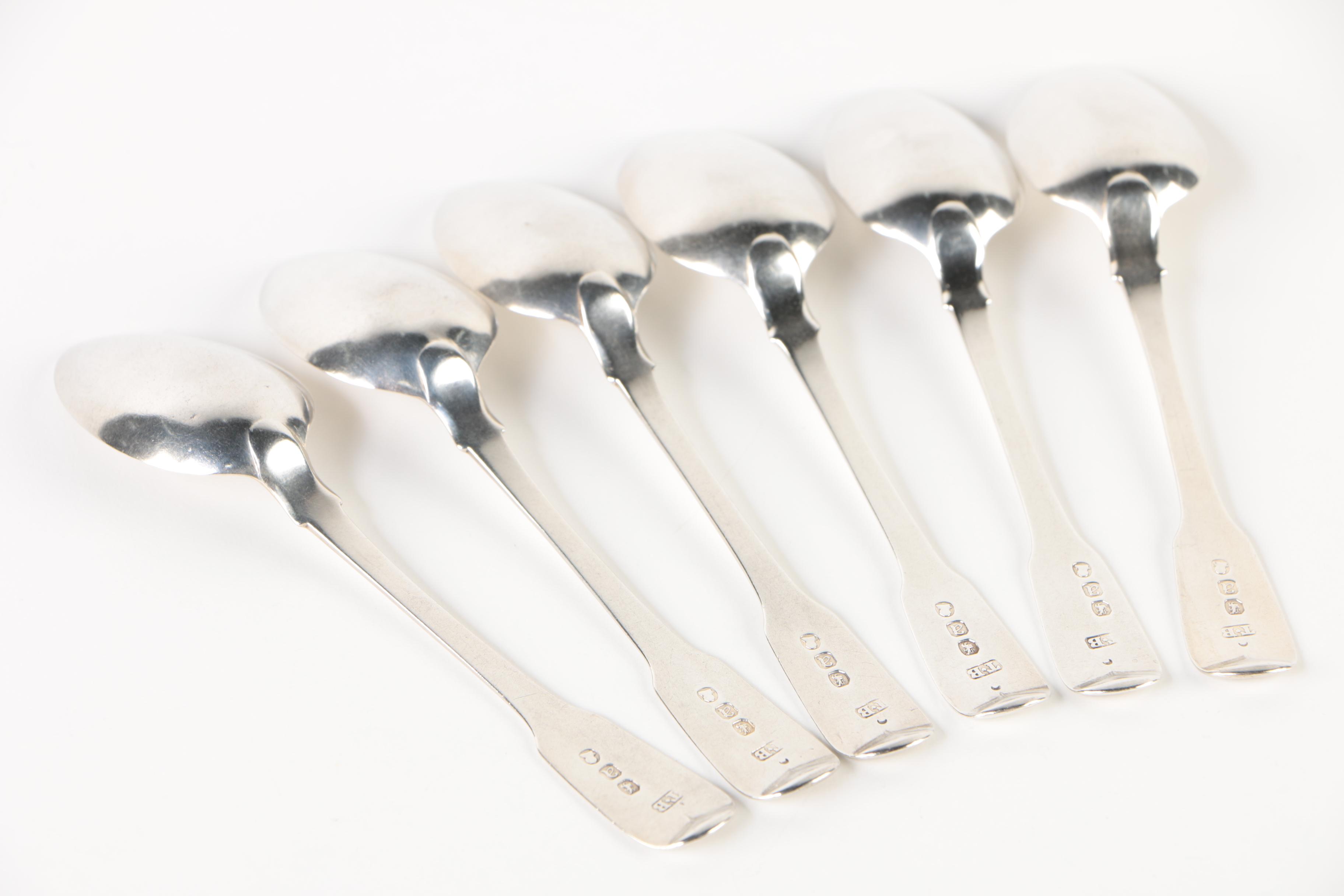 Early 19th Century Thomas Wilkes Barker Sterling Fiddle Handle Demitasse Spoons