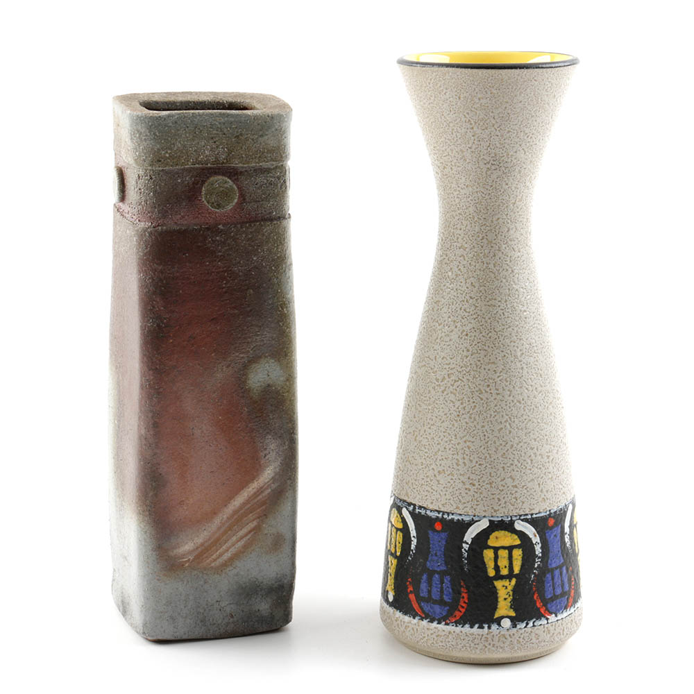 Mid-Century Modern Art Pottery Vases including Aldo Londi Bitossi