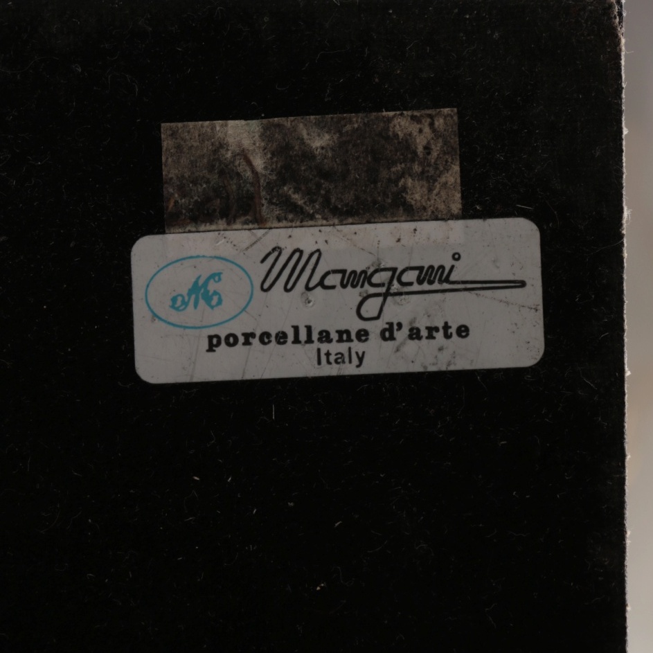 Italian Blue & White Gilt Porcelain Dolphin by Giulia Mangani for Oggetti