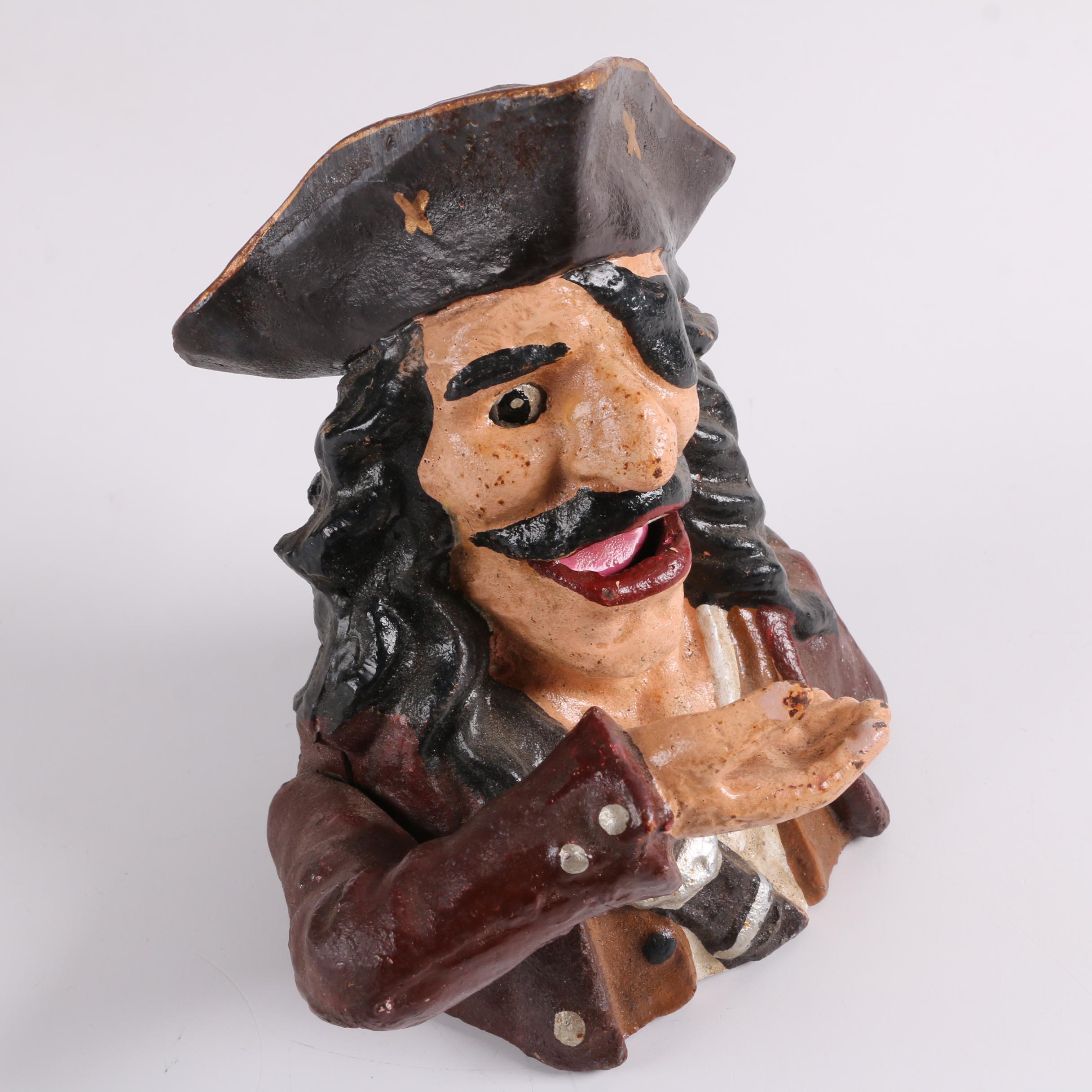 Cast Iron Mechanical Pirate Coin Bank