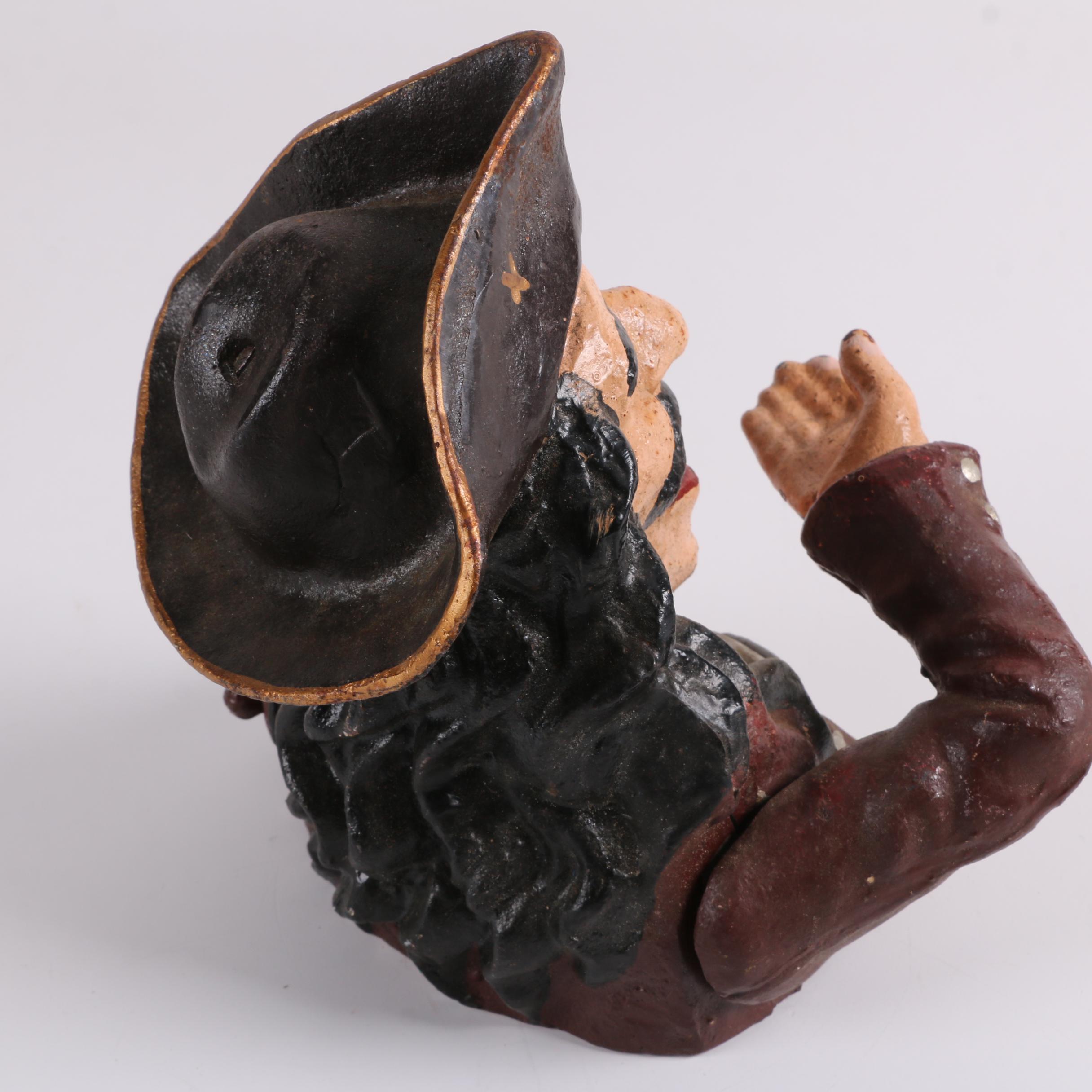 Cast Iron Mechanical Pirate Coin Bank