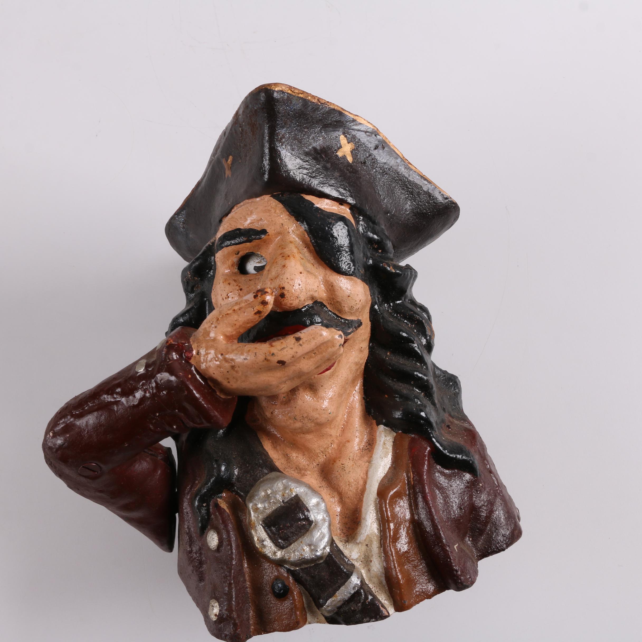 Cast Iron Mechanical Pirate Coin Bank